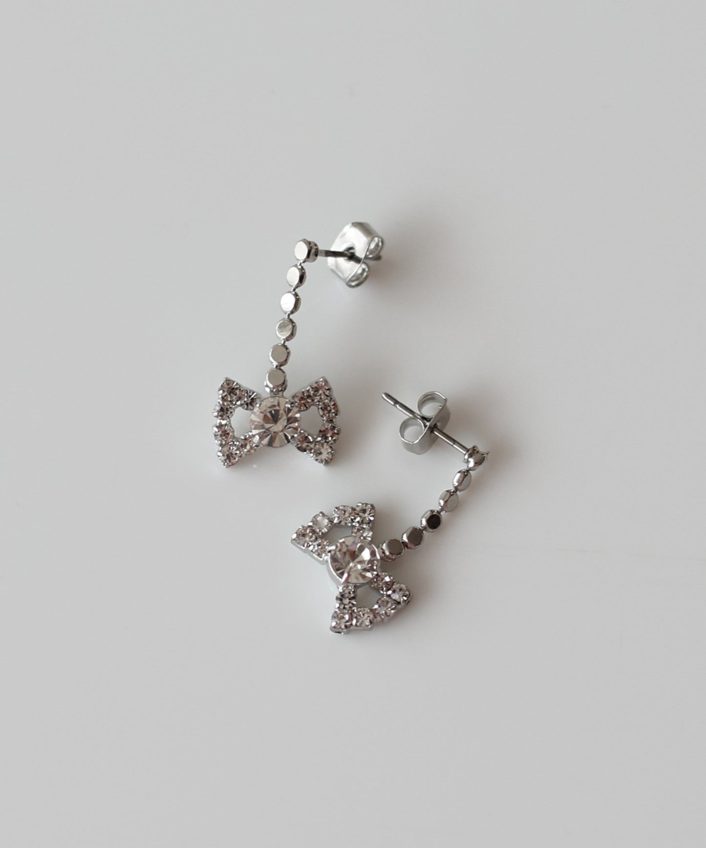 ビジューリボンペタルピアス【ネコポス】