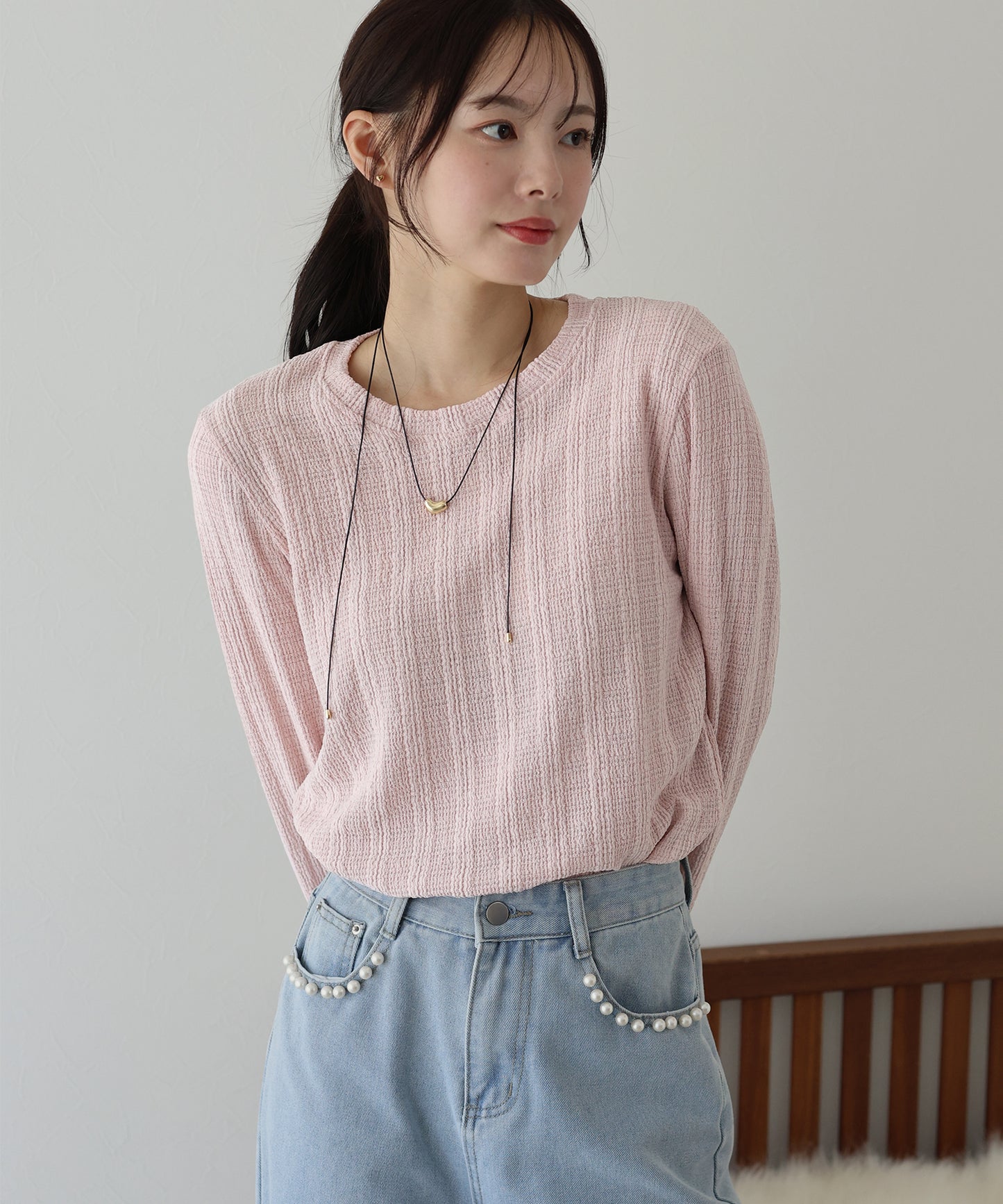 ストライプジャガードカットソー