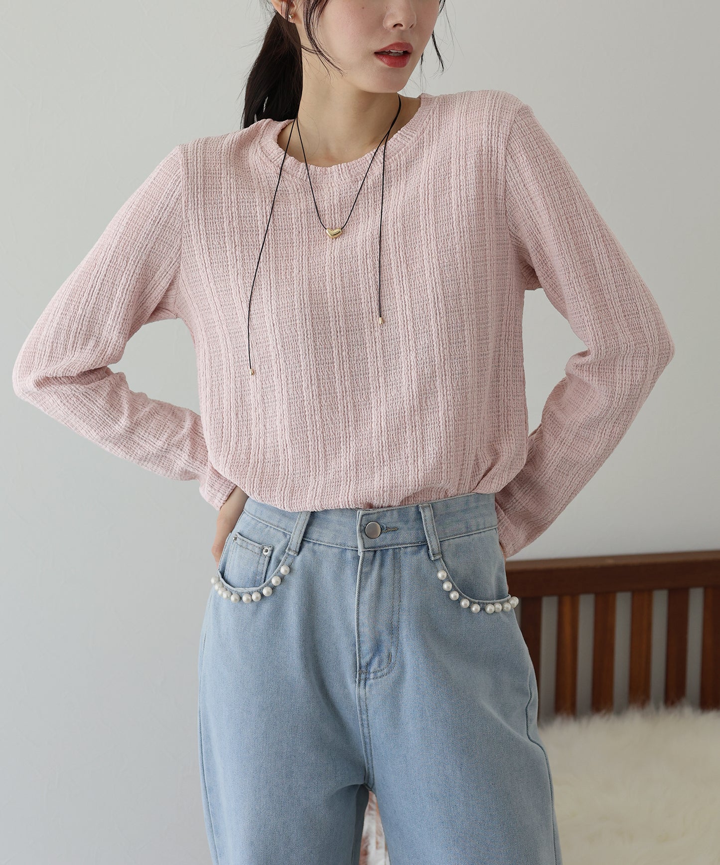 ストライプジャガードカットソー