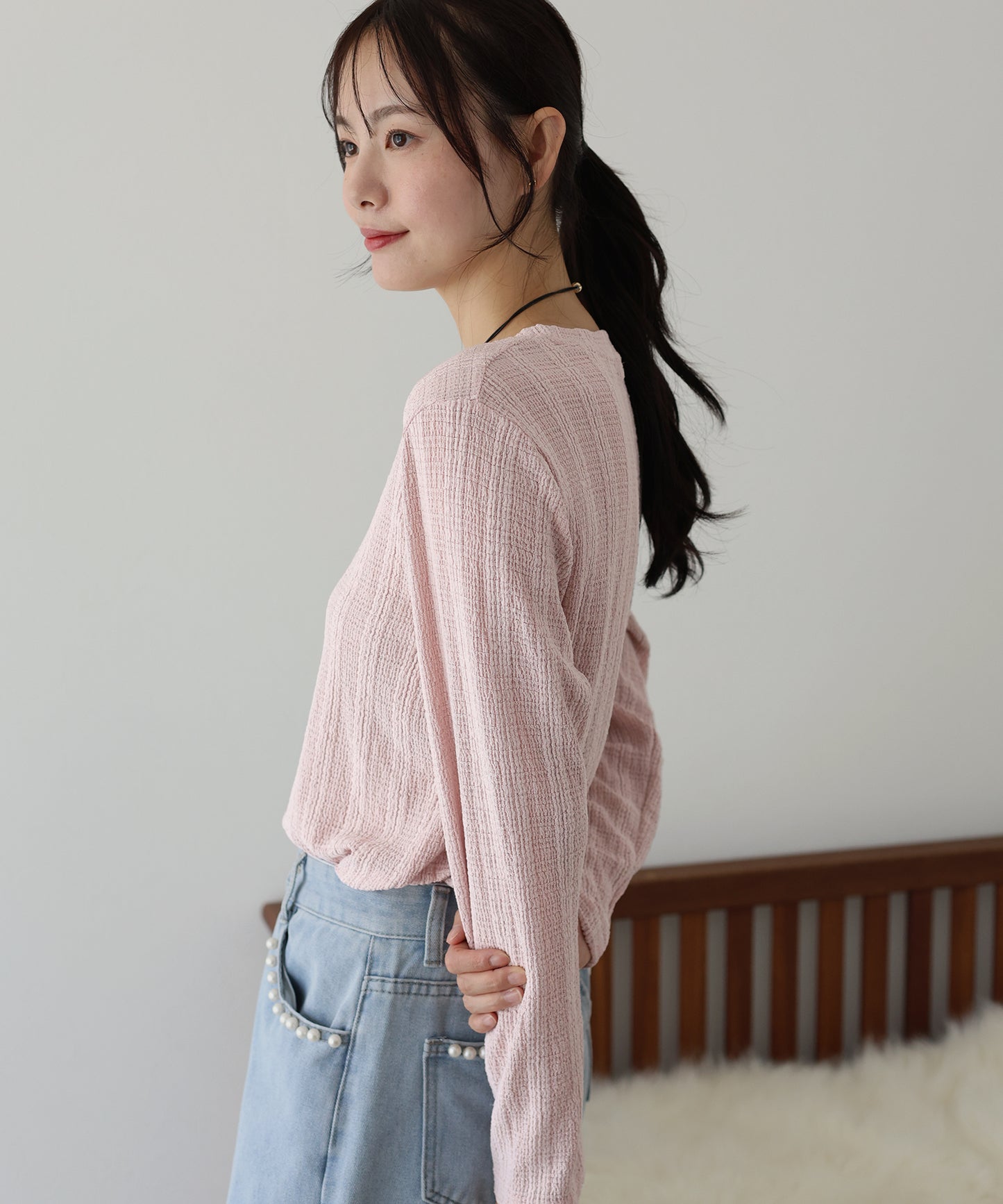 ストライプジャガードカットソー