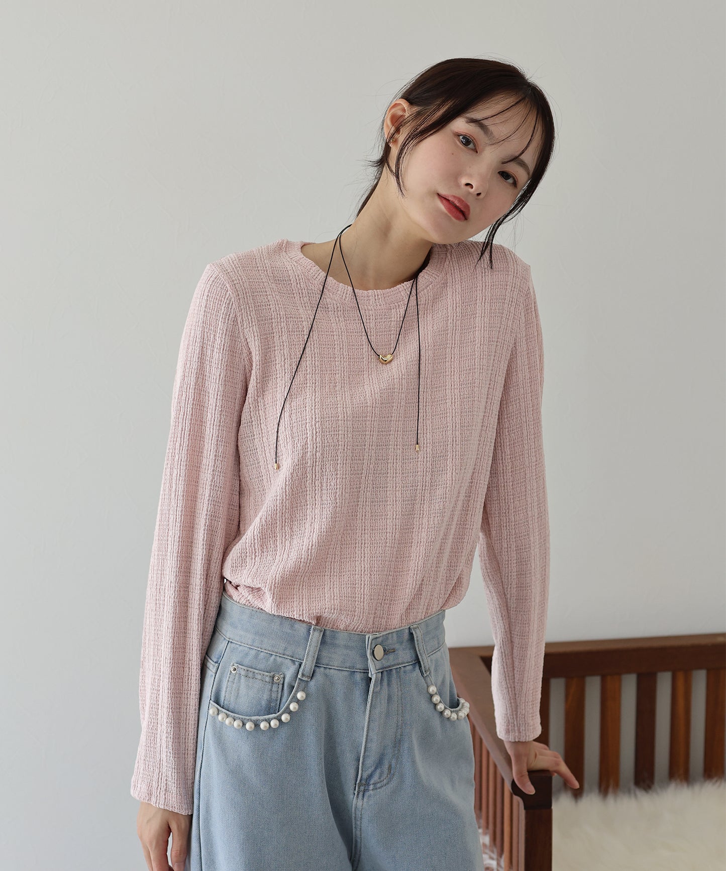 ストライプジャガードカットソー