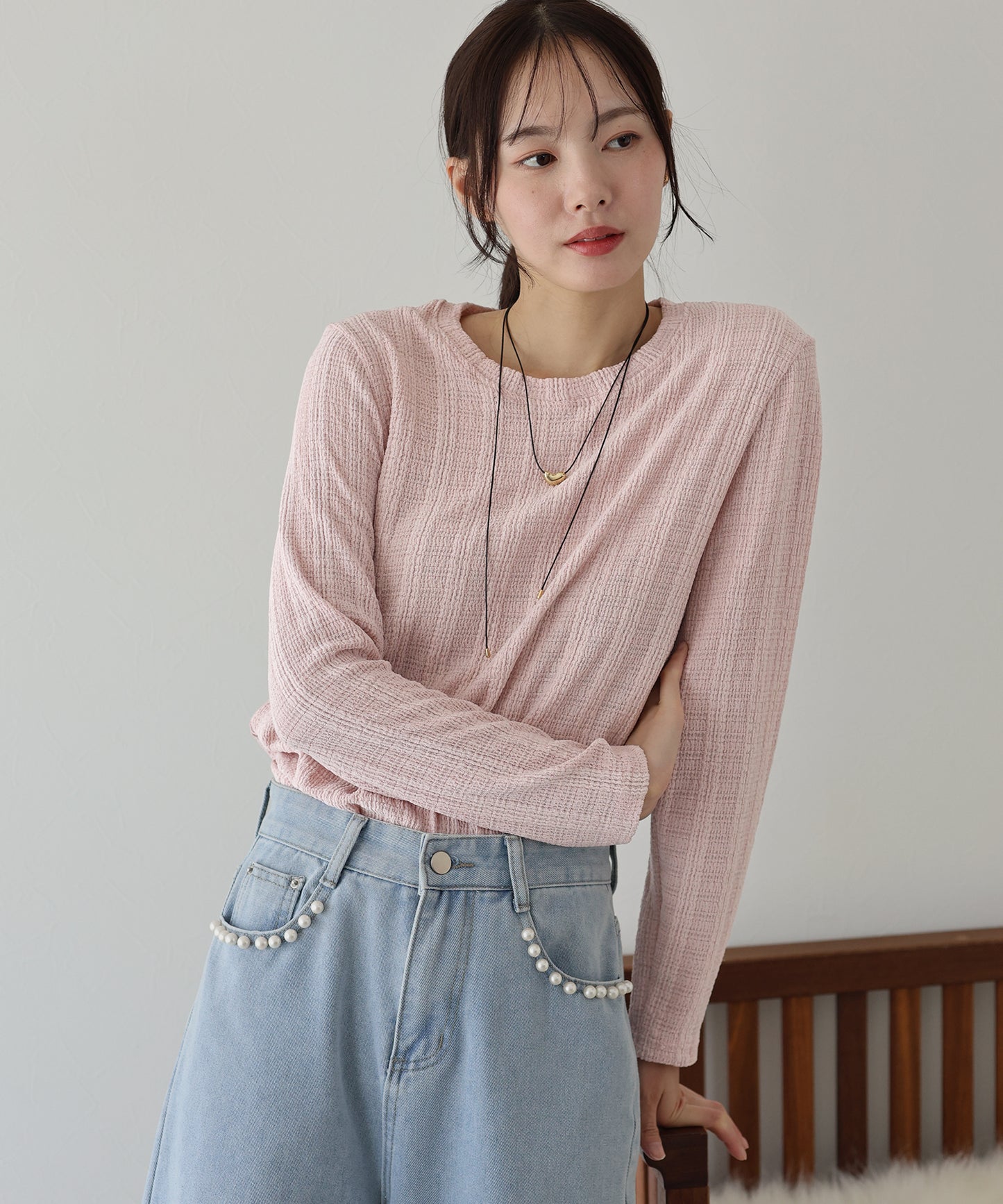 ストライプジャガードカットソー