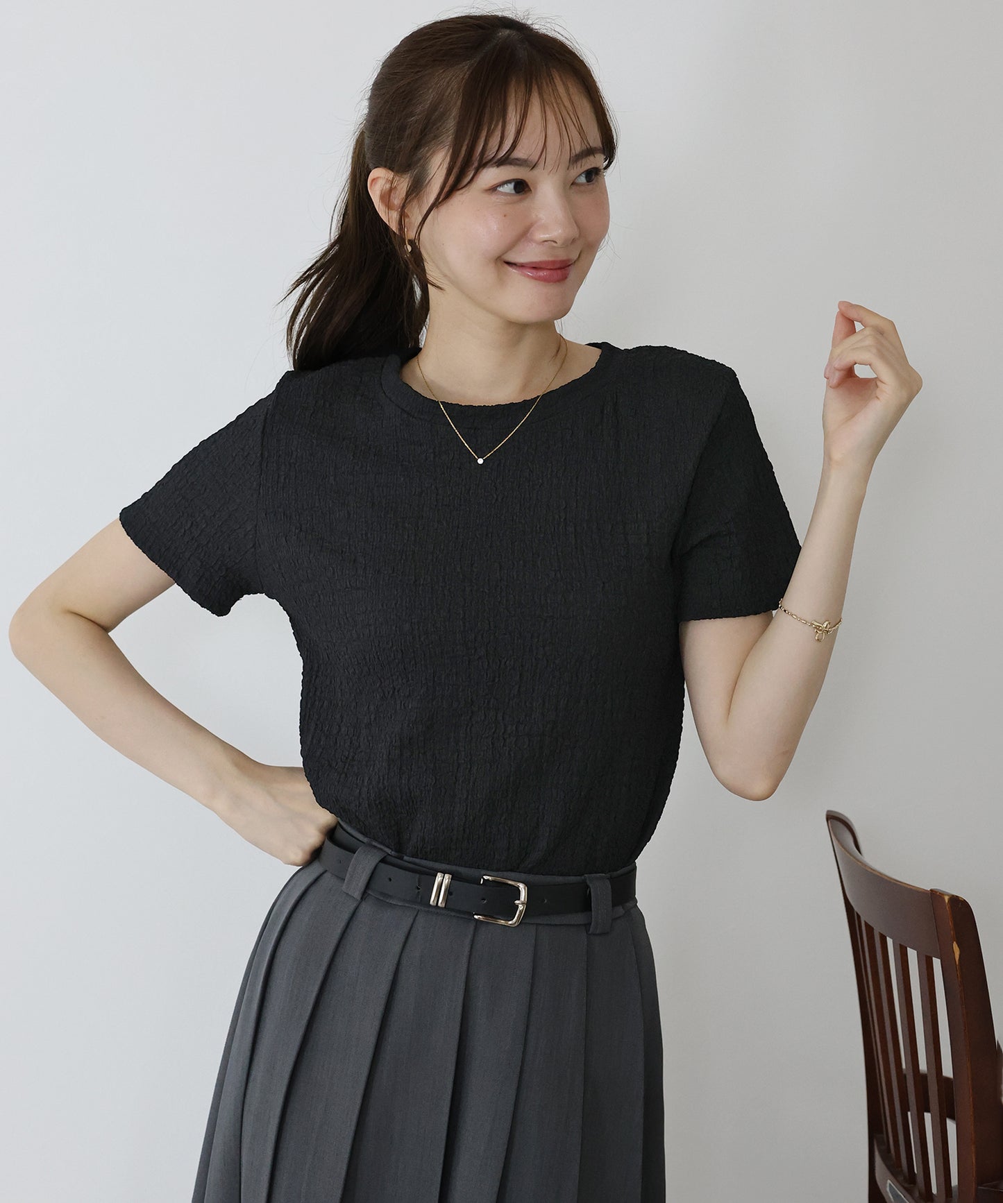【TIME SALE】ぽこぽこジャガードTシャツ【ネコポス】