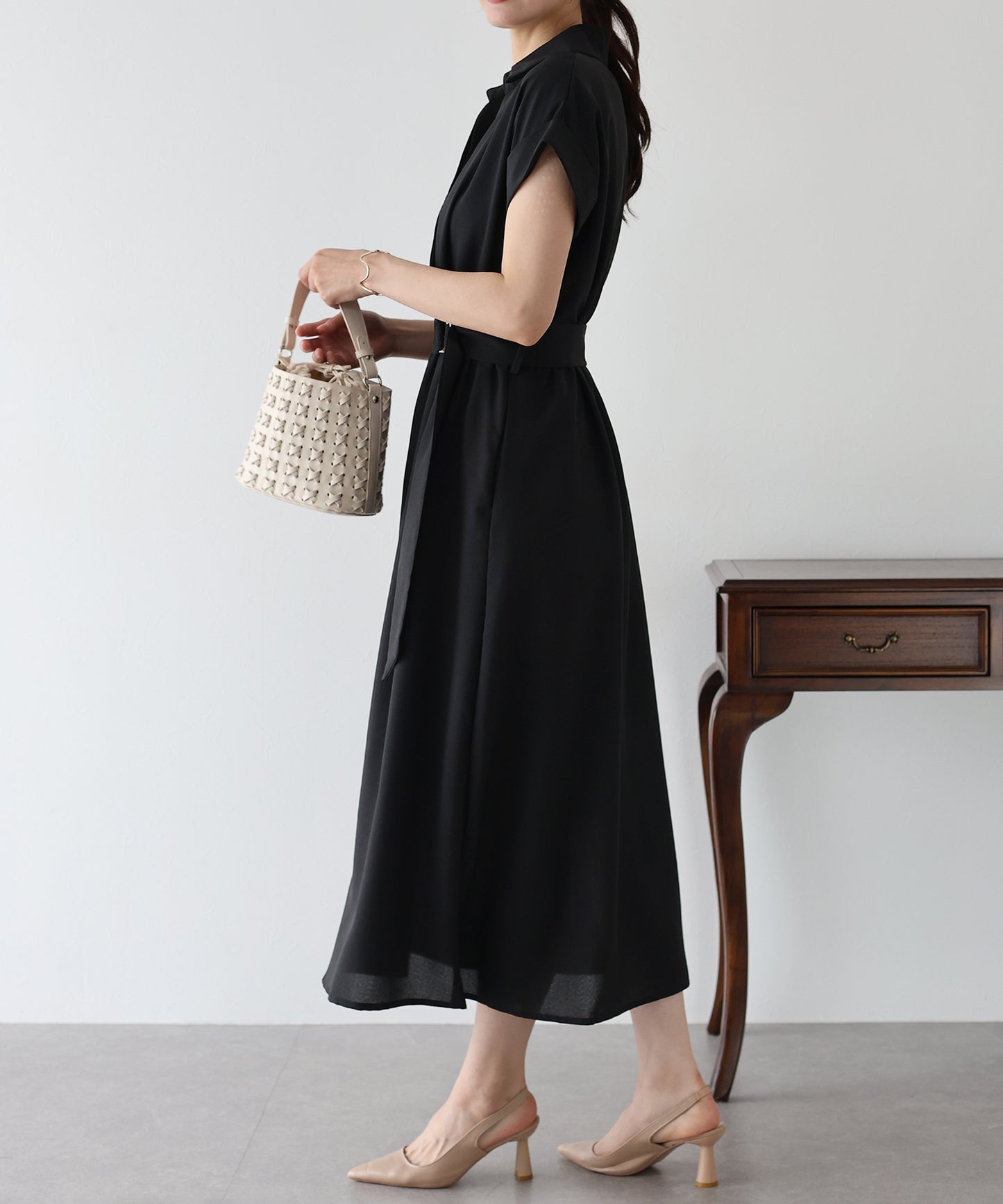 【TIME SALE】カシュクールシャツワンピース