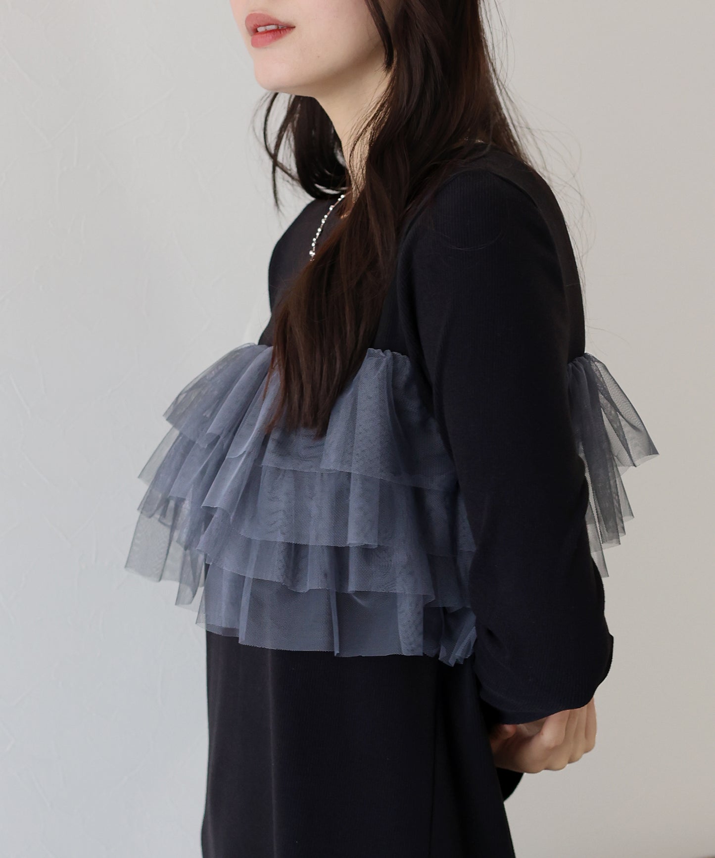 フリルチュールレイヤードワンピース