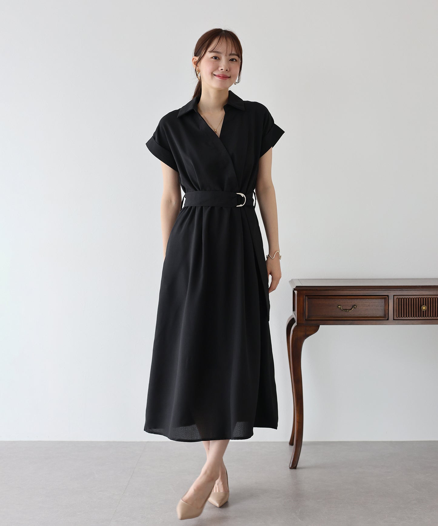 【TIME SALE】カシュクールシャツワンピース