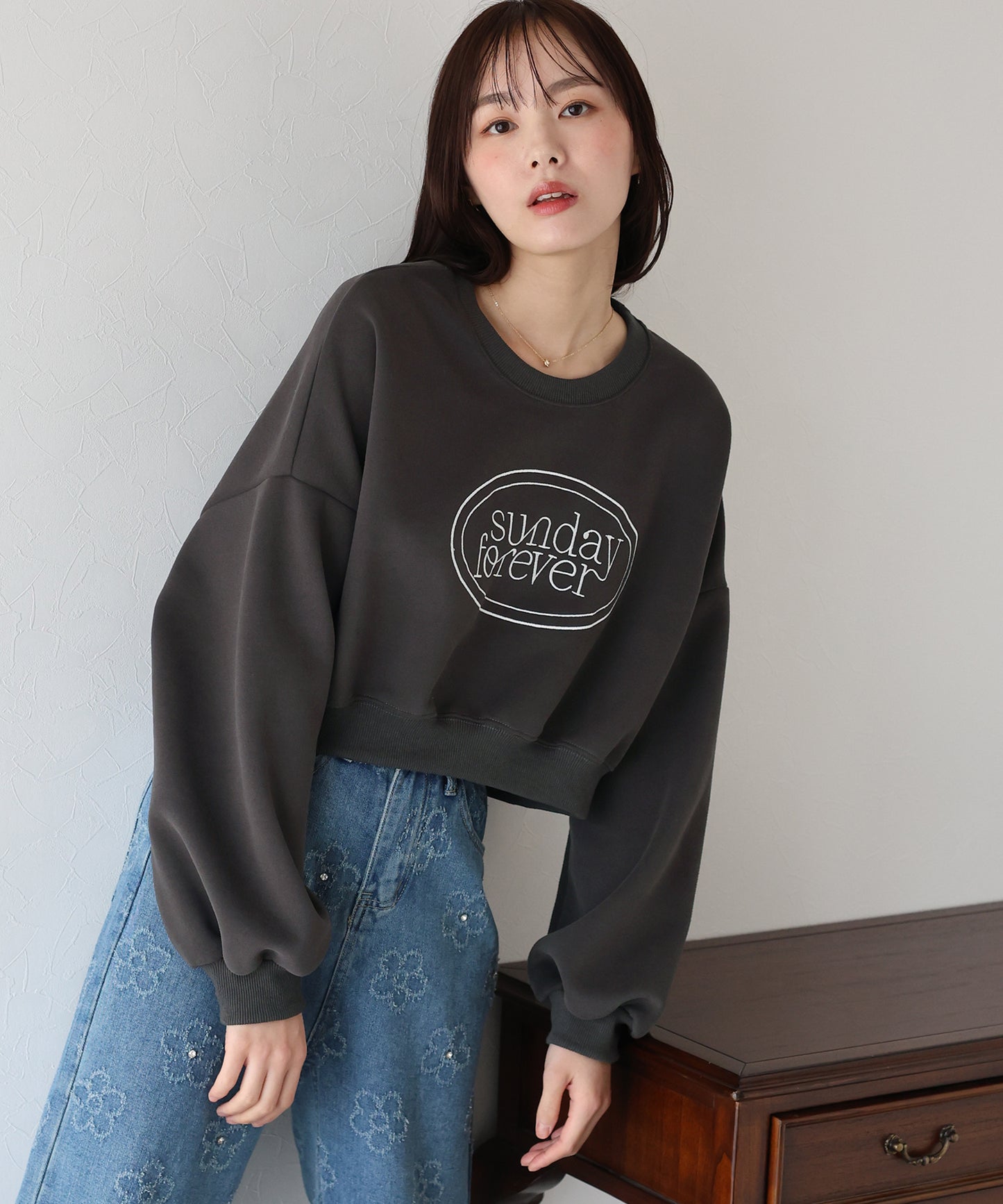【TIME SALE】SunDayForever刺繍スウェット