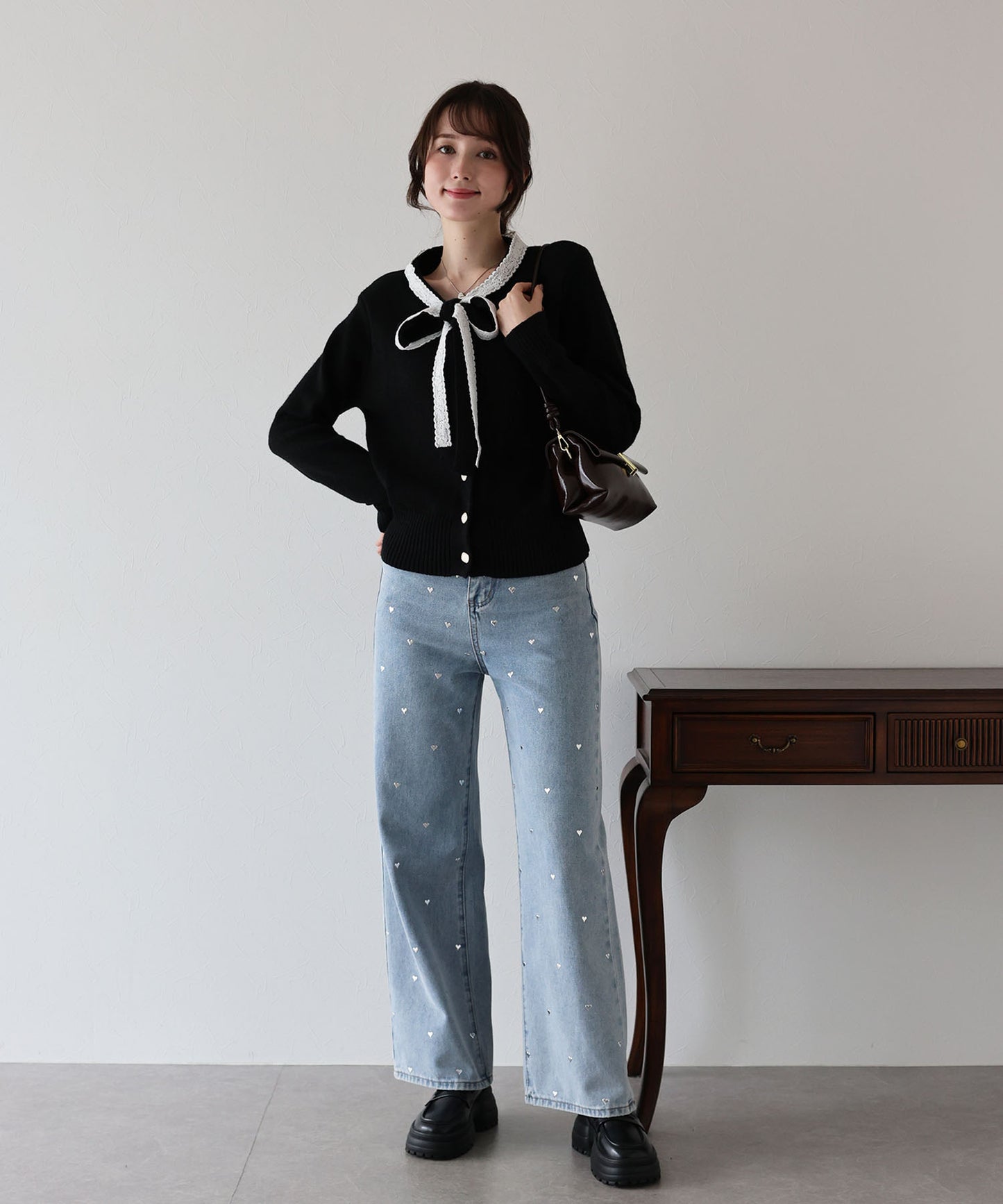 【早割5%OFF】レースリボンカーディガン