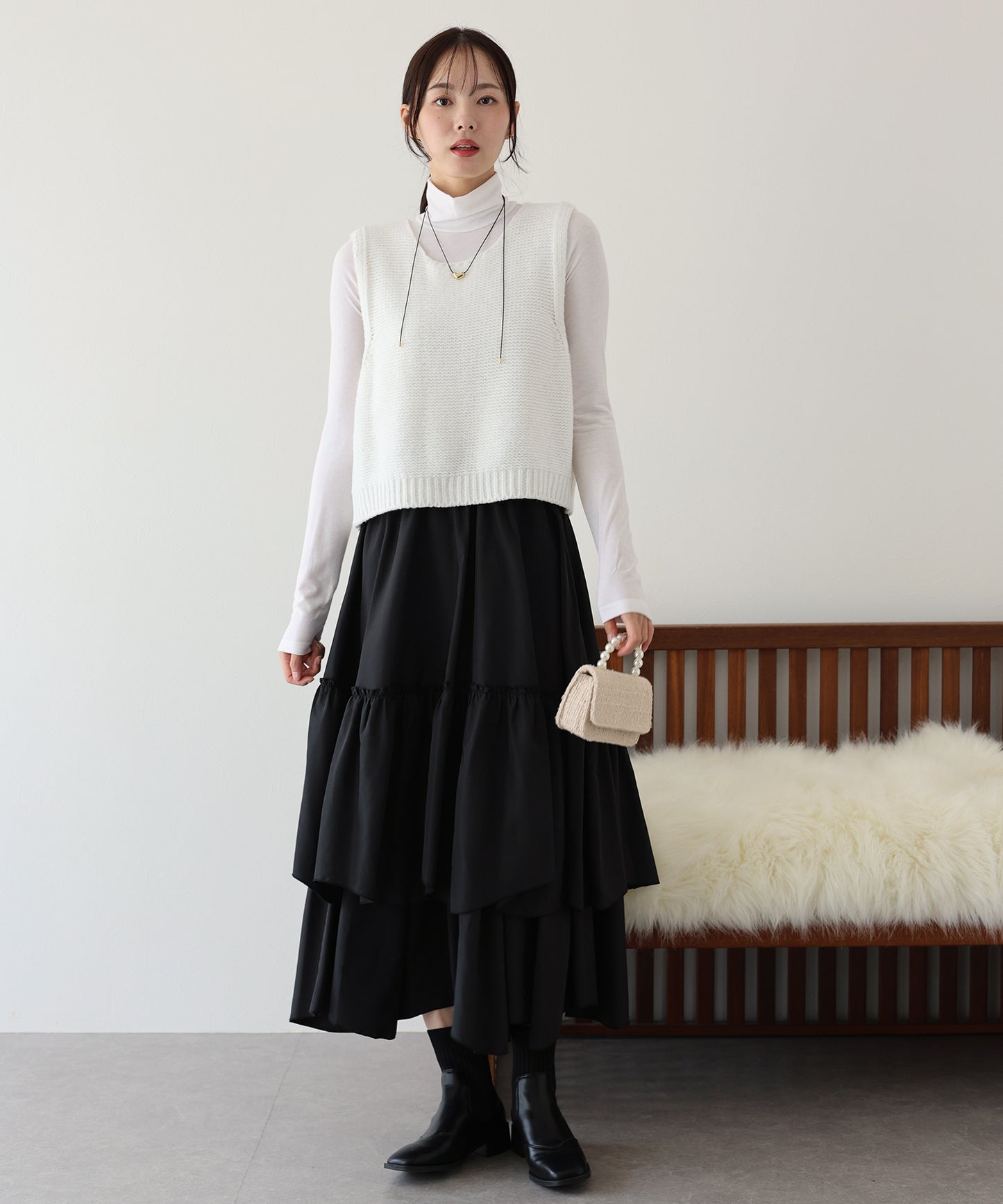 【SALE】リボンニットベスト