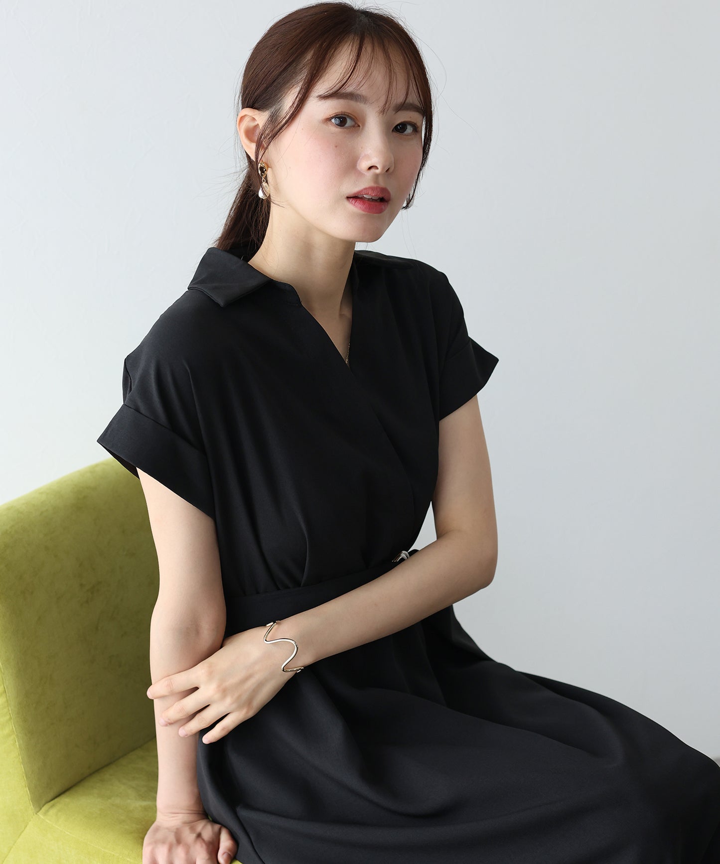 【TIME SALE】カシュクールシャツワンピース