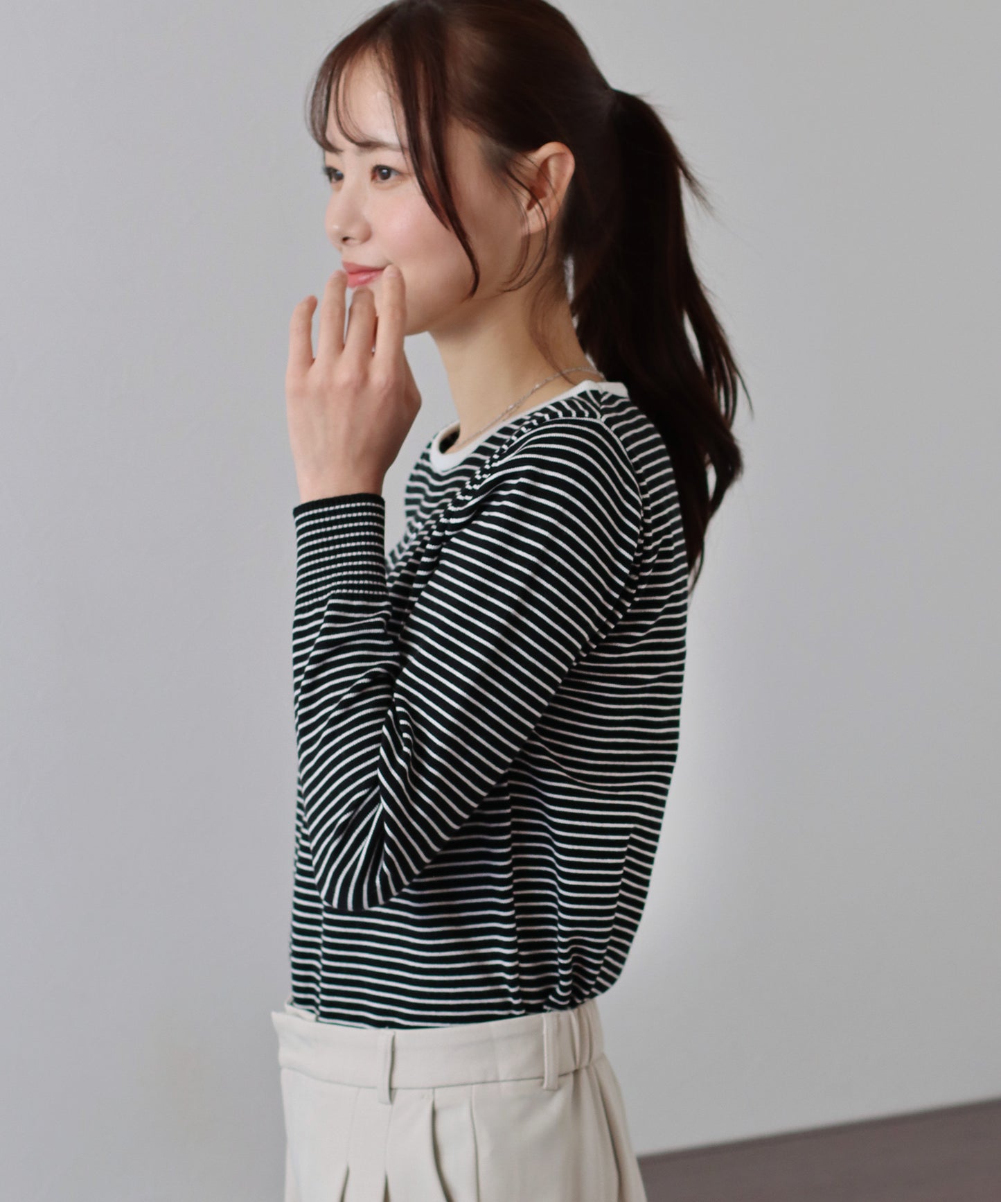 【SALE】ロゴ刺繍ボーダーニット