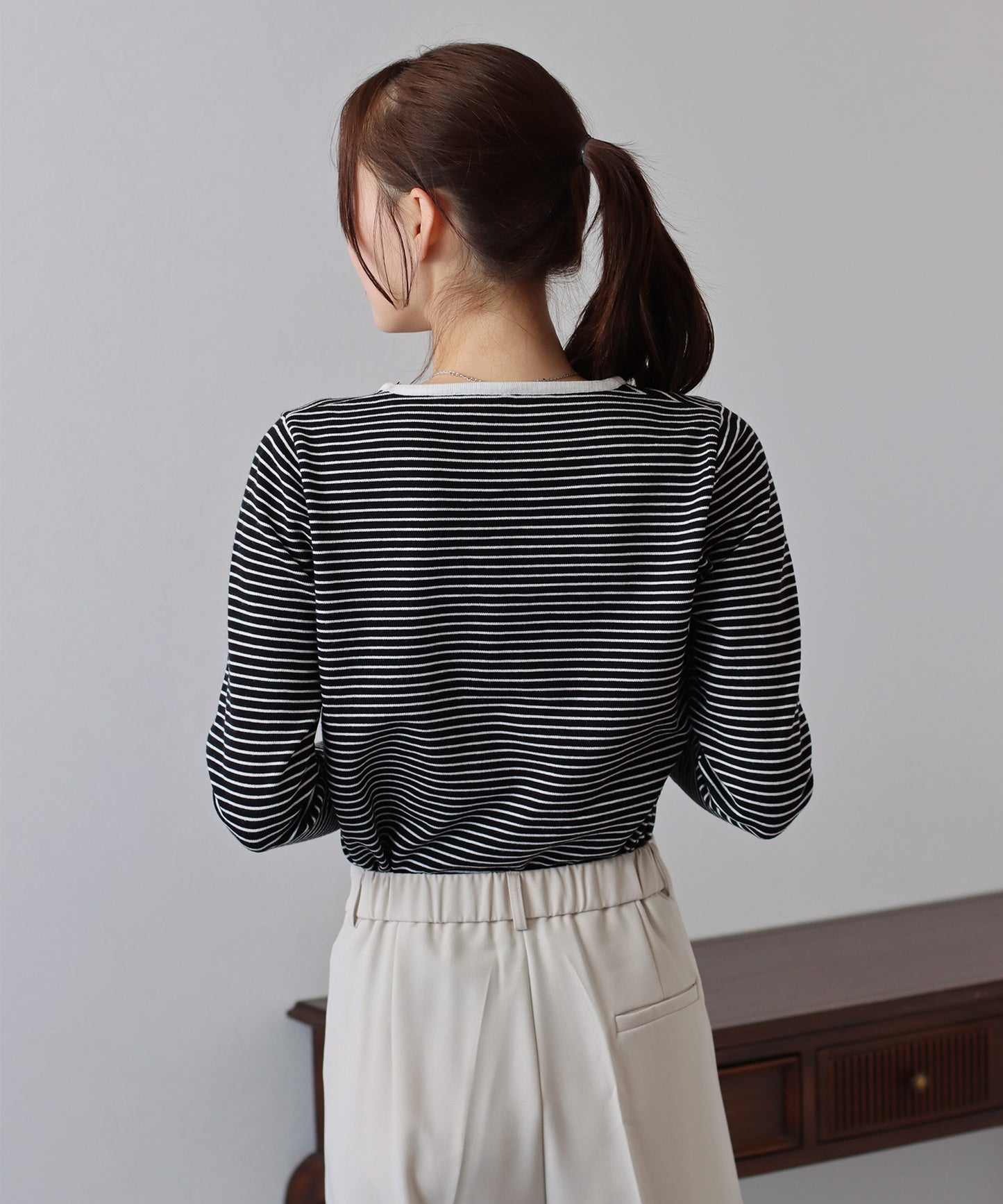 【SALE】ロゴ刺繍ボーダーニット