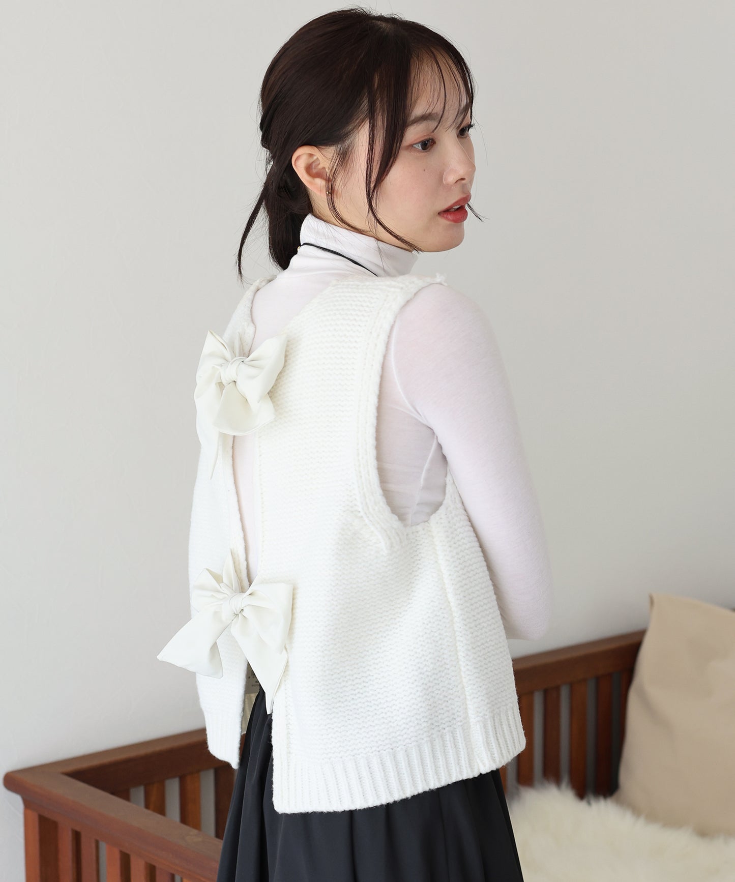 【SALE】リボンニットベスト