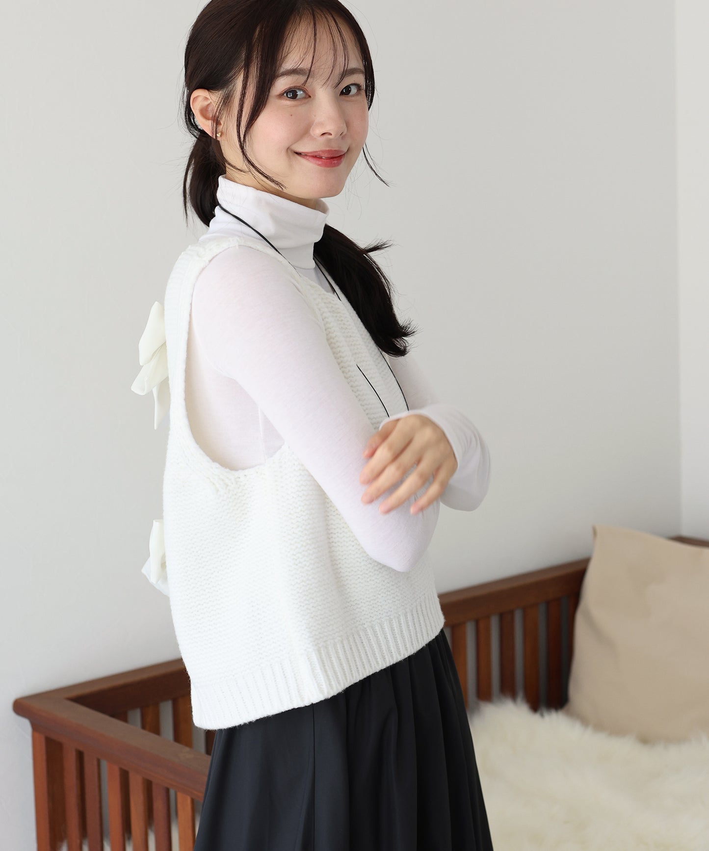 【SALE】リボンニットベスト