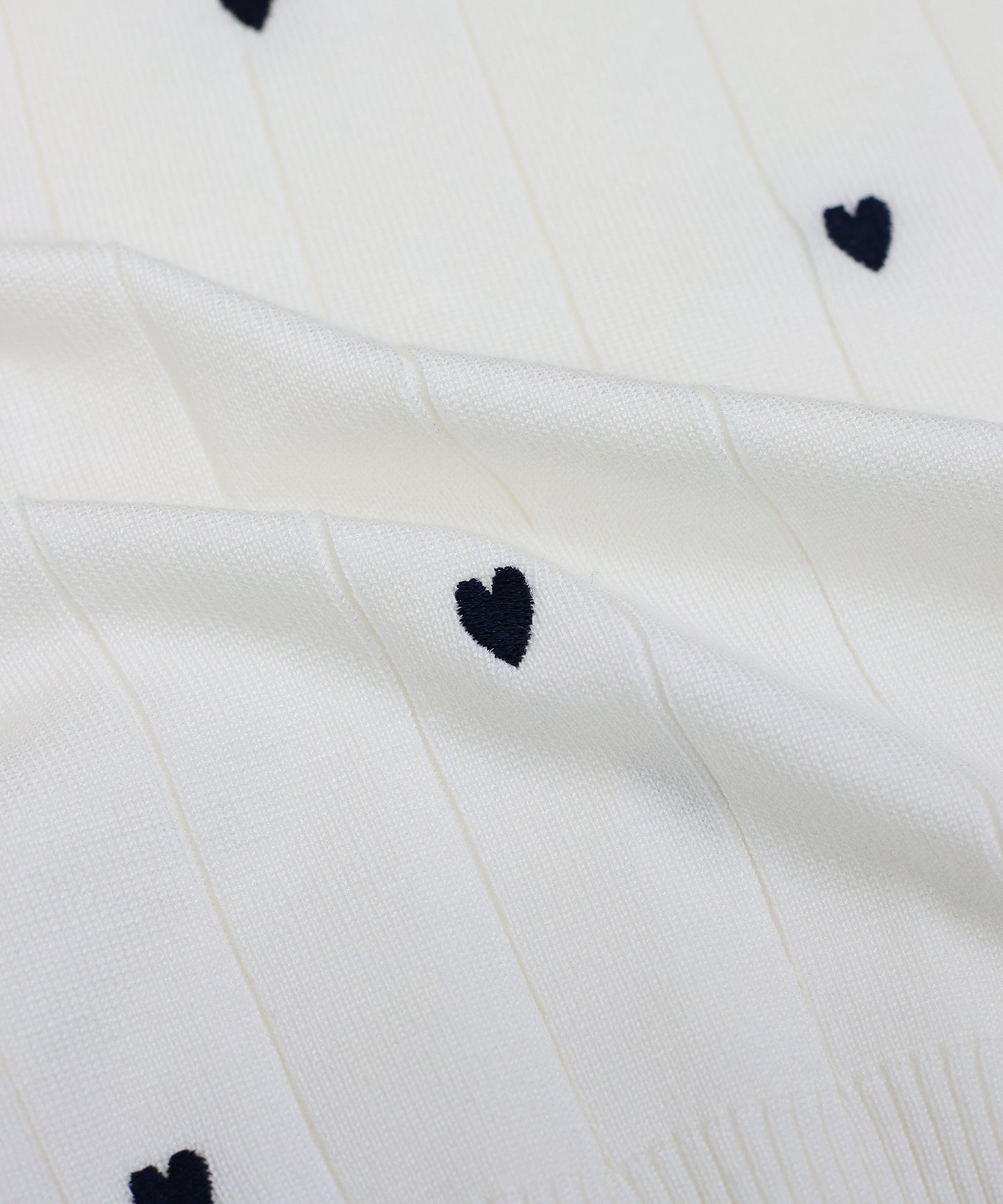 【SALE】ハート刺繍ワイドリブニット【ネコポス】