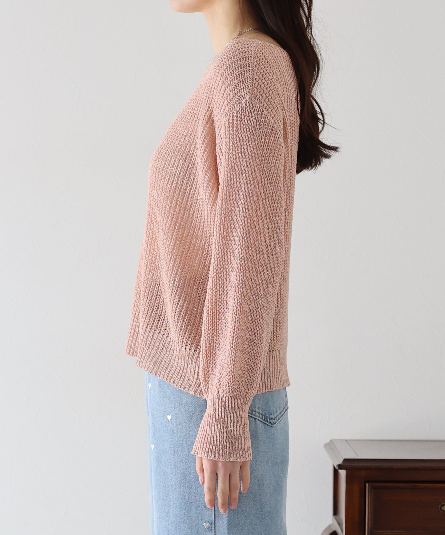 【TIME SALE】スパンコールメッシュニット