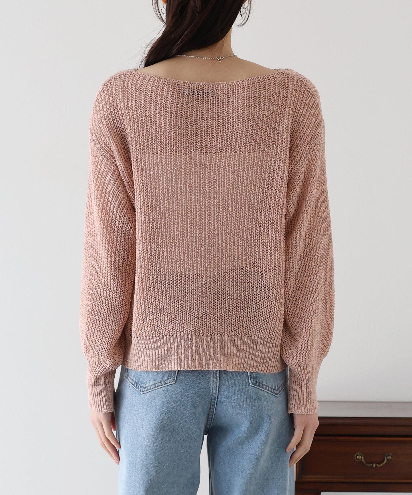 【TIME SALE】スパンコールメッシュニット