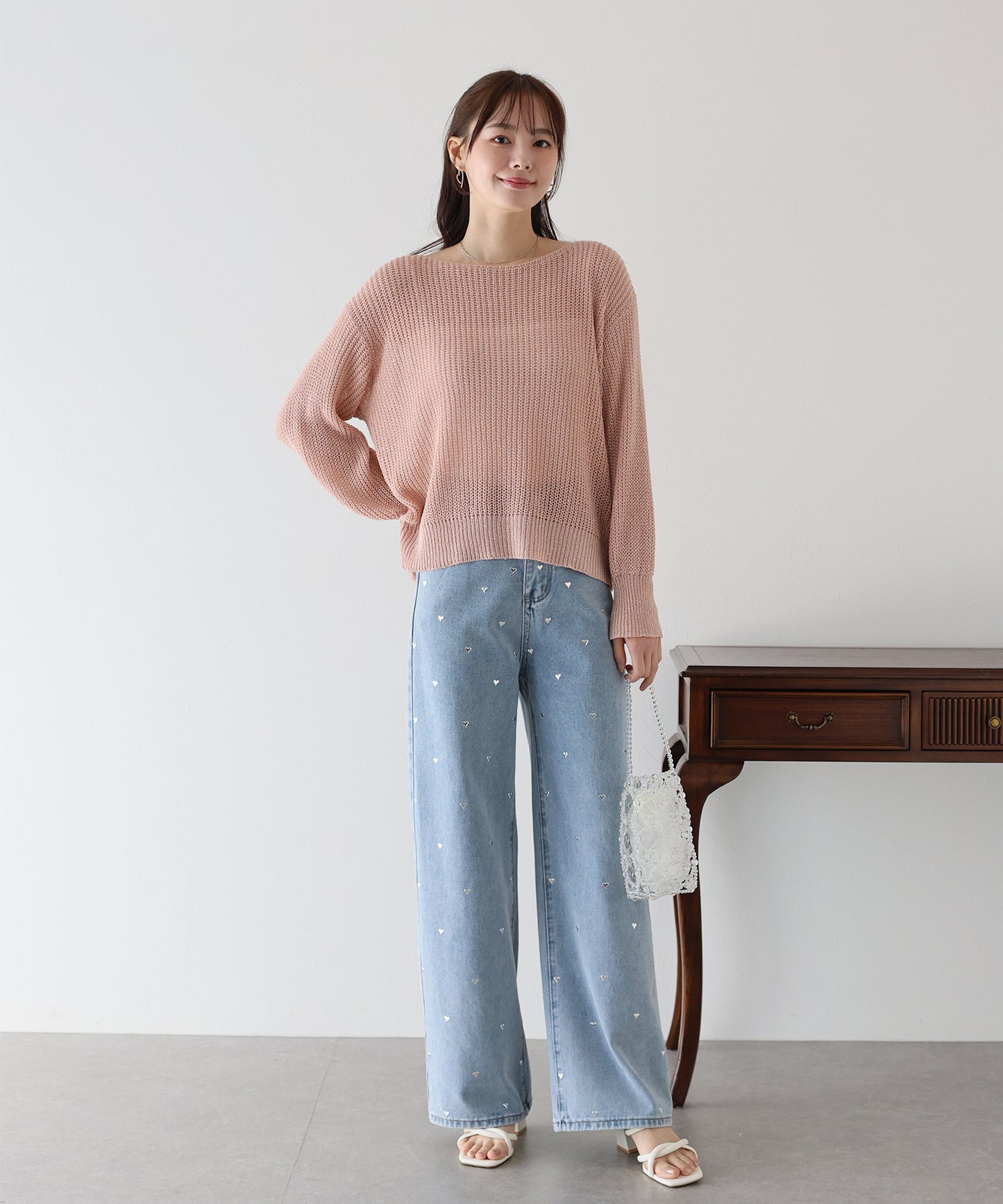 【TIME SALE】スパンコールメッシュニット