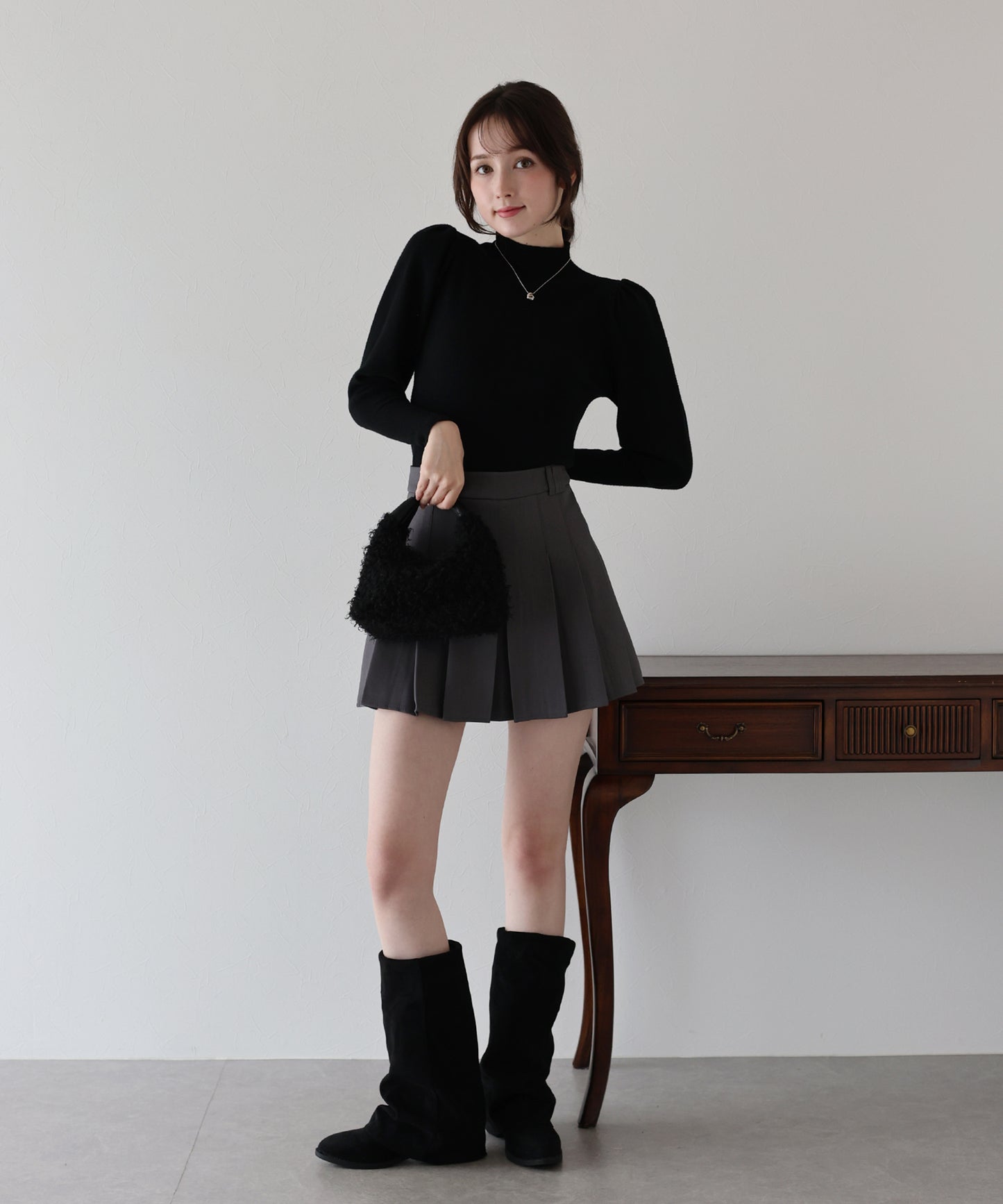 ボリュームパフスリーブニット