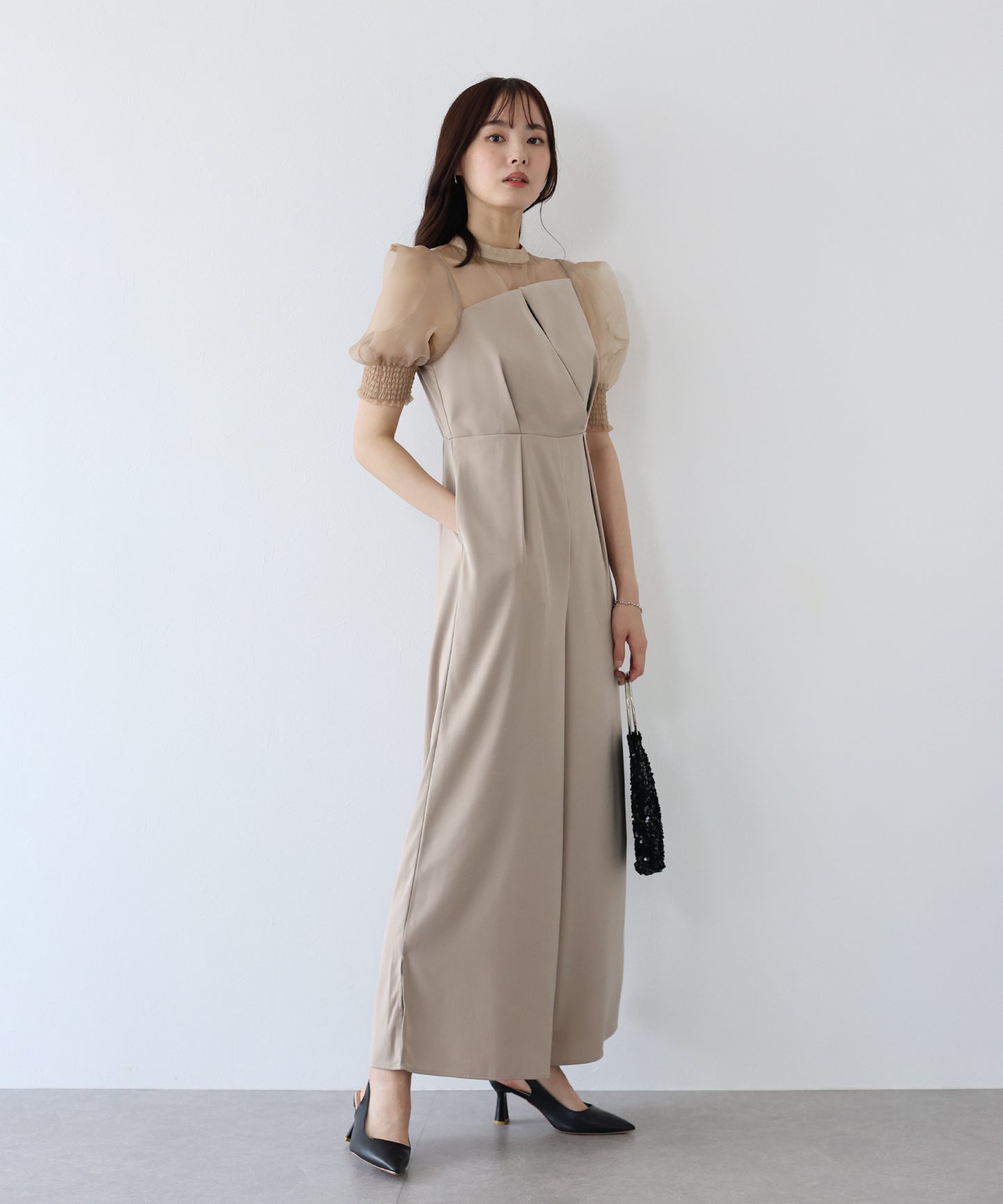 【TIME SALE】イレギュラーカットオールインワンパンツドレス