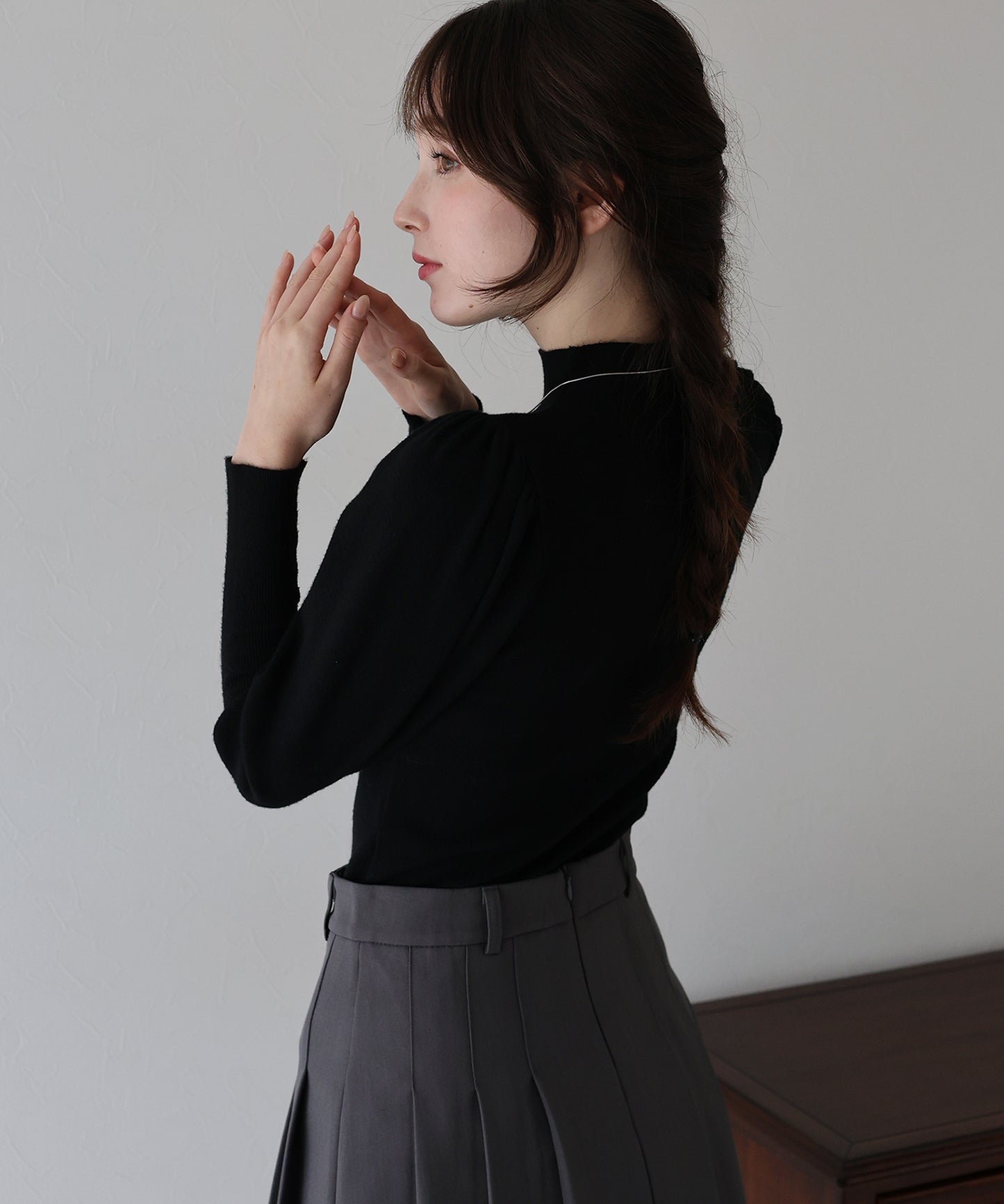 ボリュームパフスリーブニット