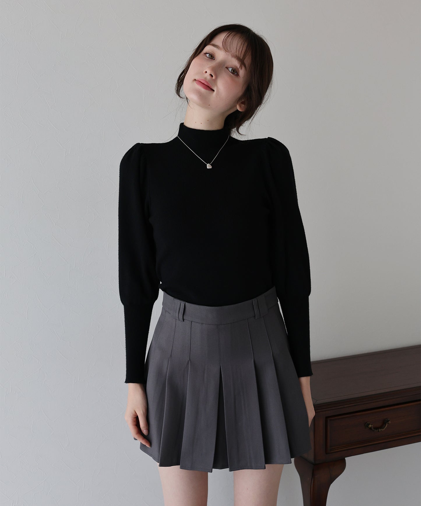 ボリュームパフスリーブニット