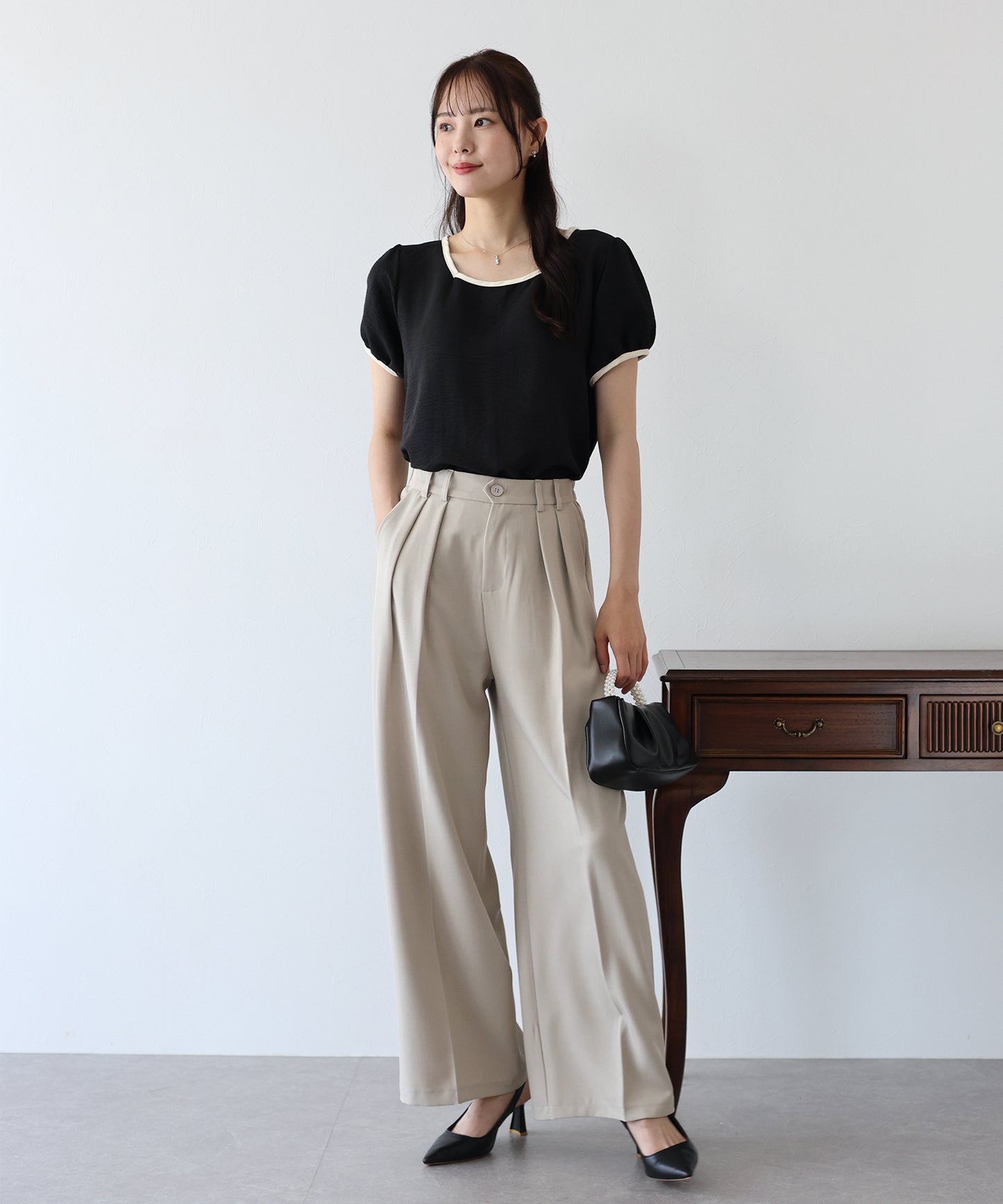 配色スクエアブラウス【ネコポス】