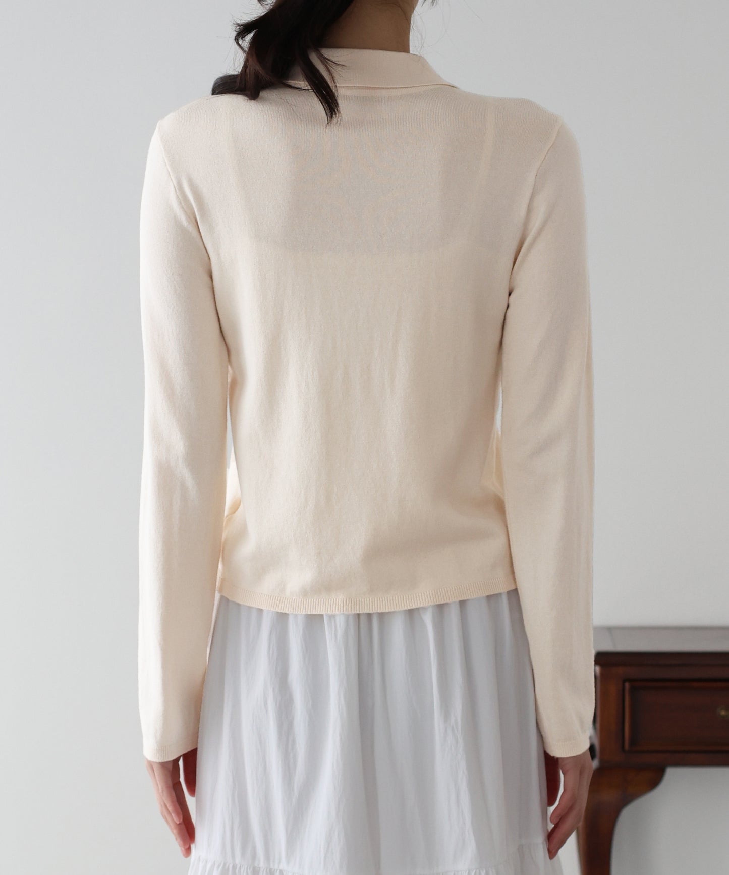 フロントフリルポロカーディガン