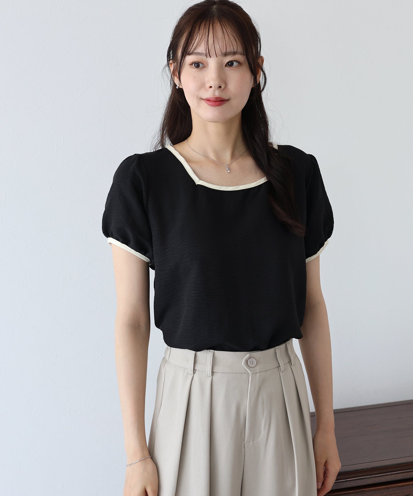 配色スクエアブラウス【ネコポス】