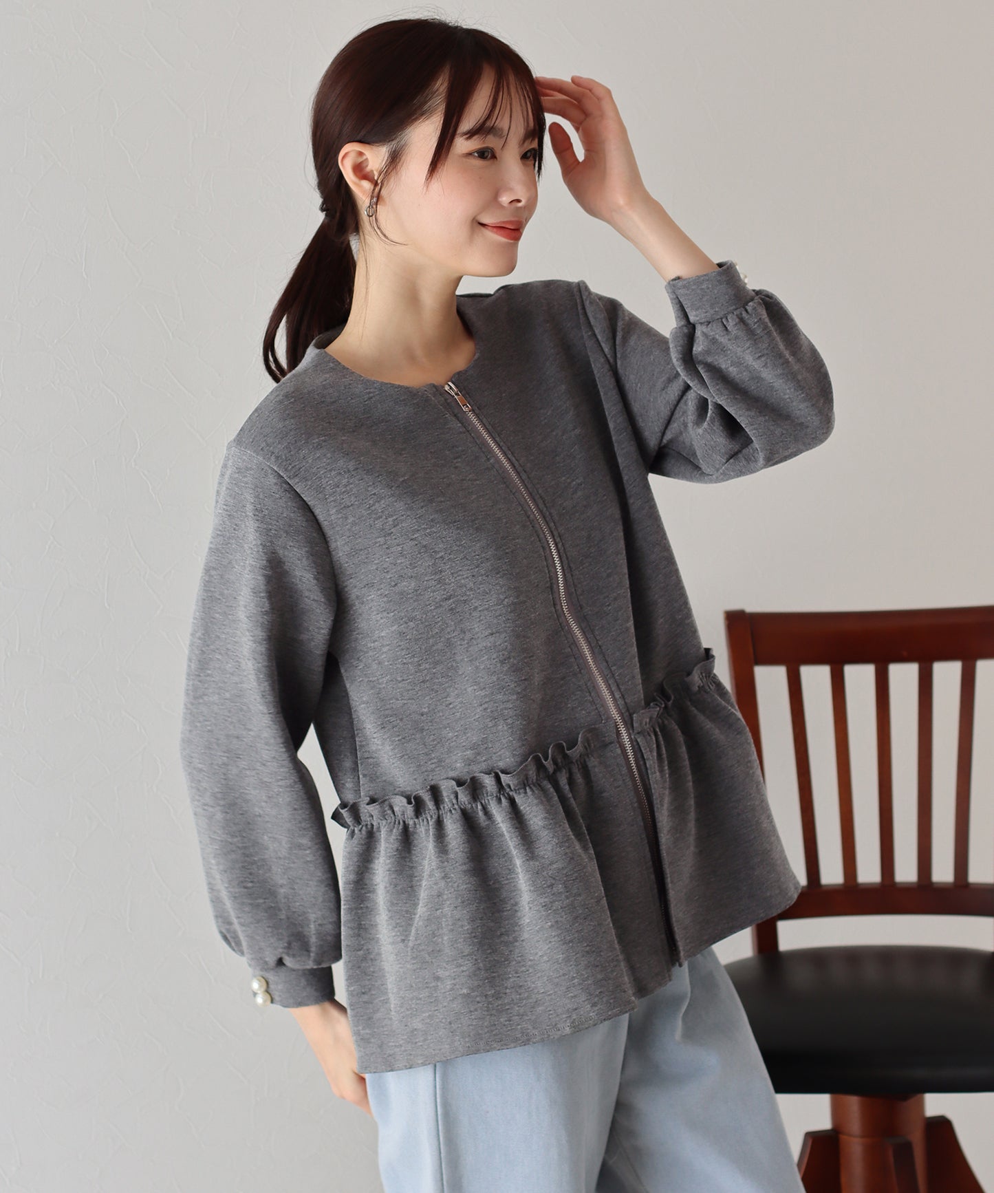 【TIME SALE】ペプラムブルゾン