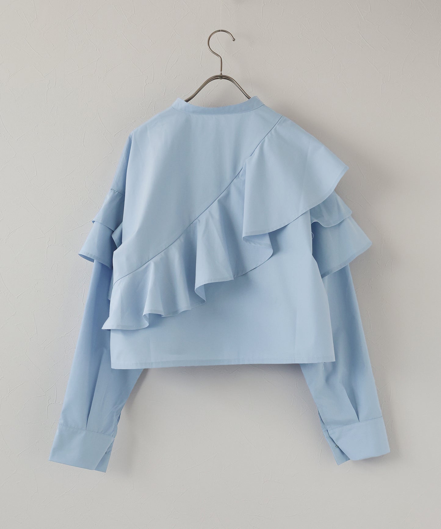 ショートアシメラッフルシャツ