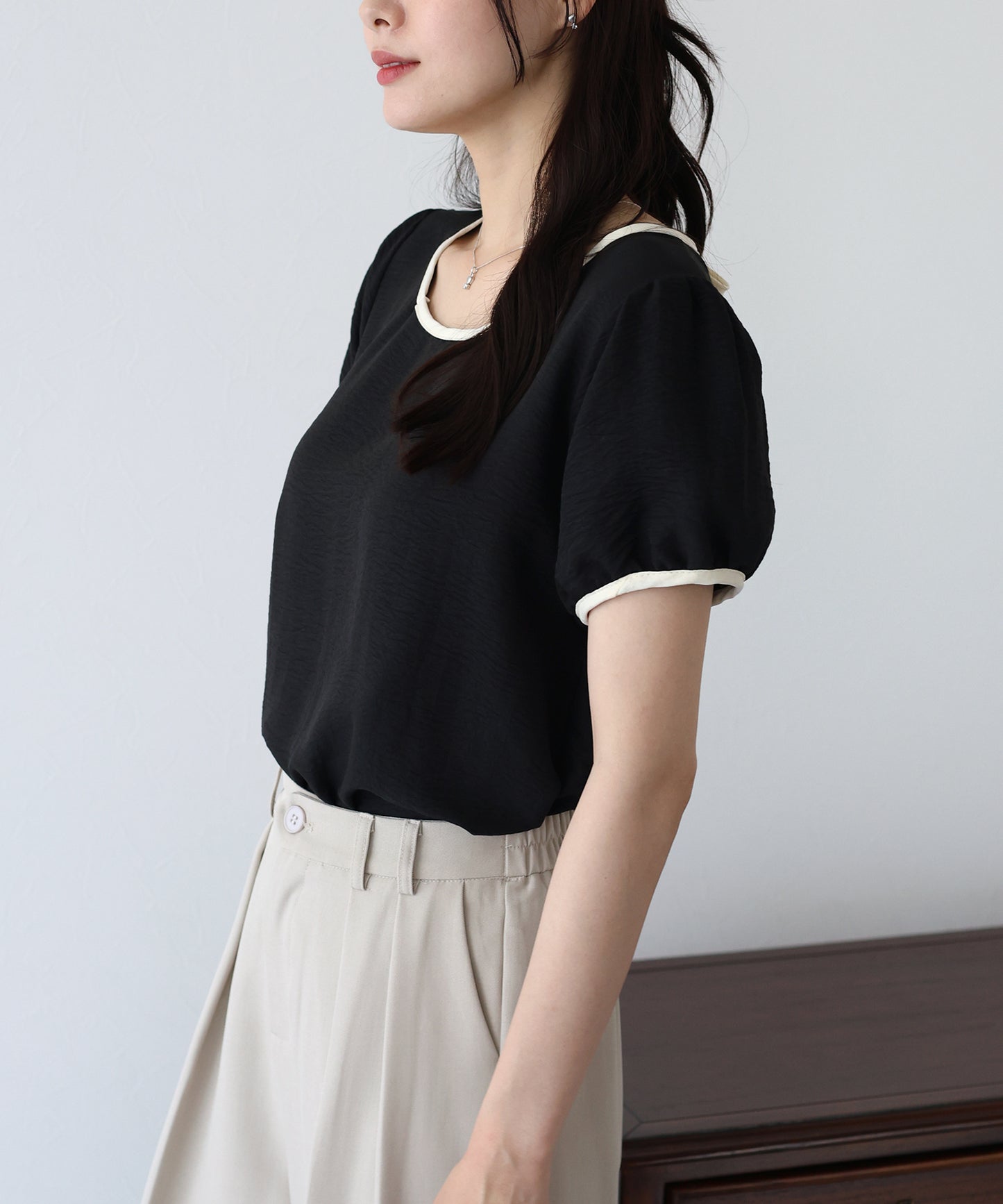 配色スクエアブラウス【ネコポス】