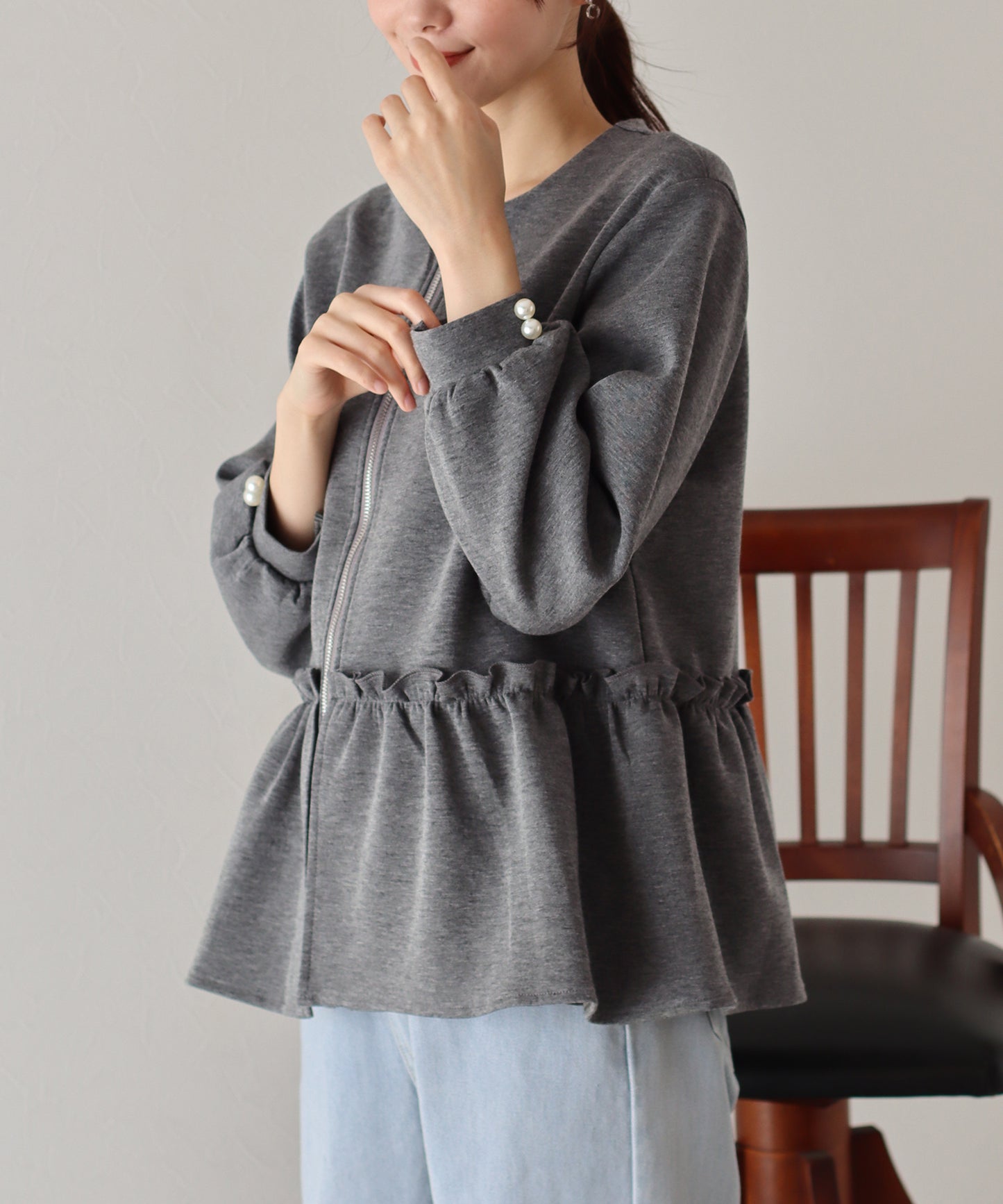 【TIME SALE】ペプラムブルゾン