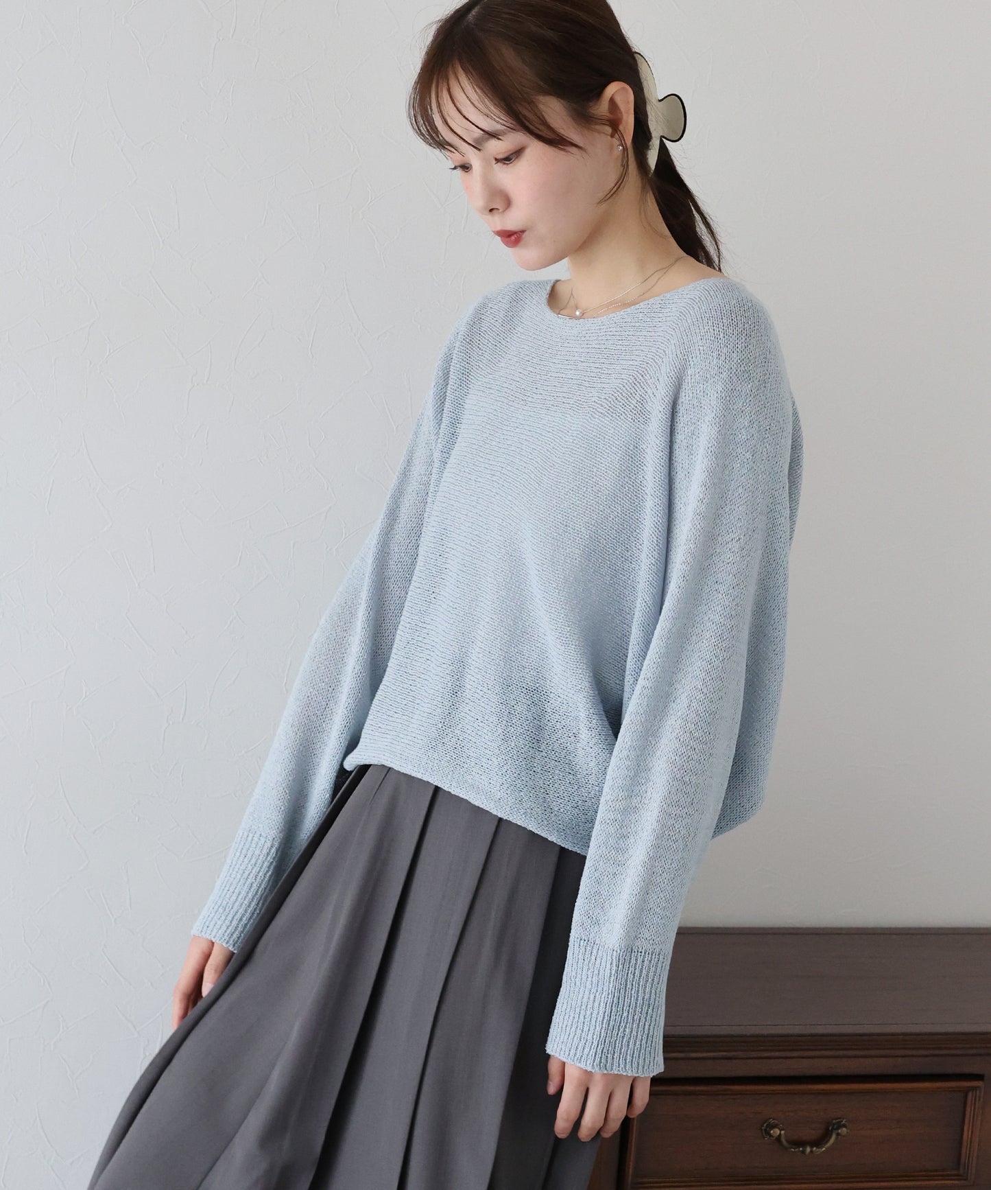 【TIME SALE】メッシュドルマンニット