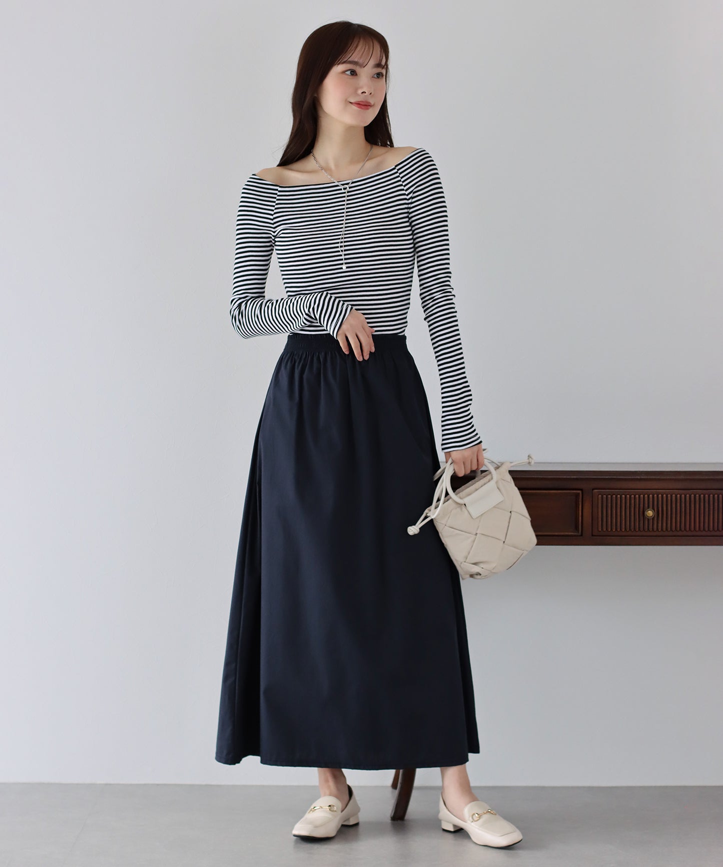 オフショルボーダーTシャツ【ネコポス】