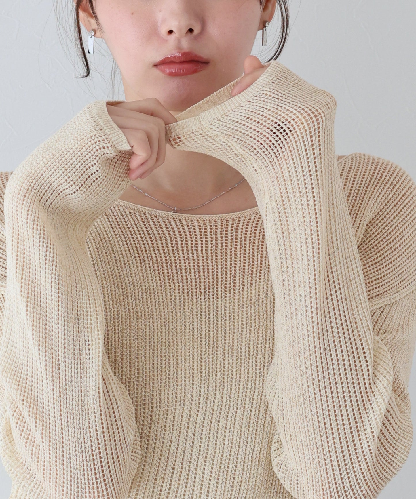 【SALE】メッシュニット+タンクトップSET