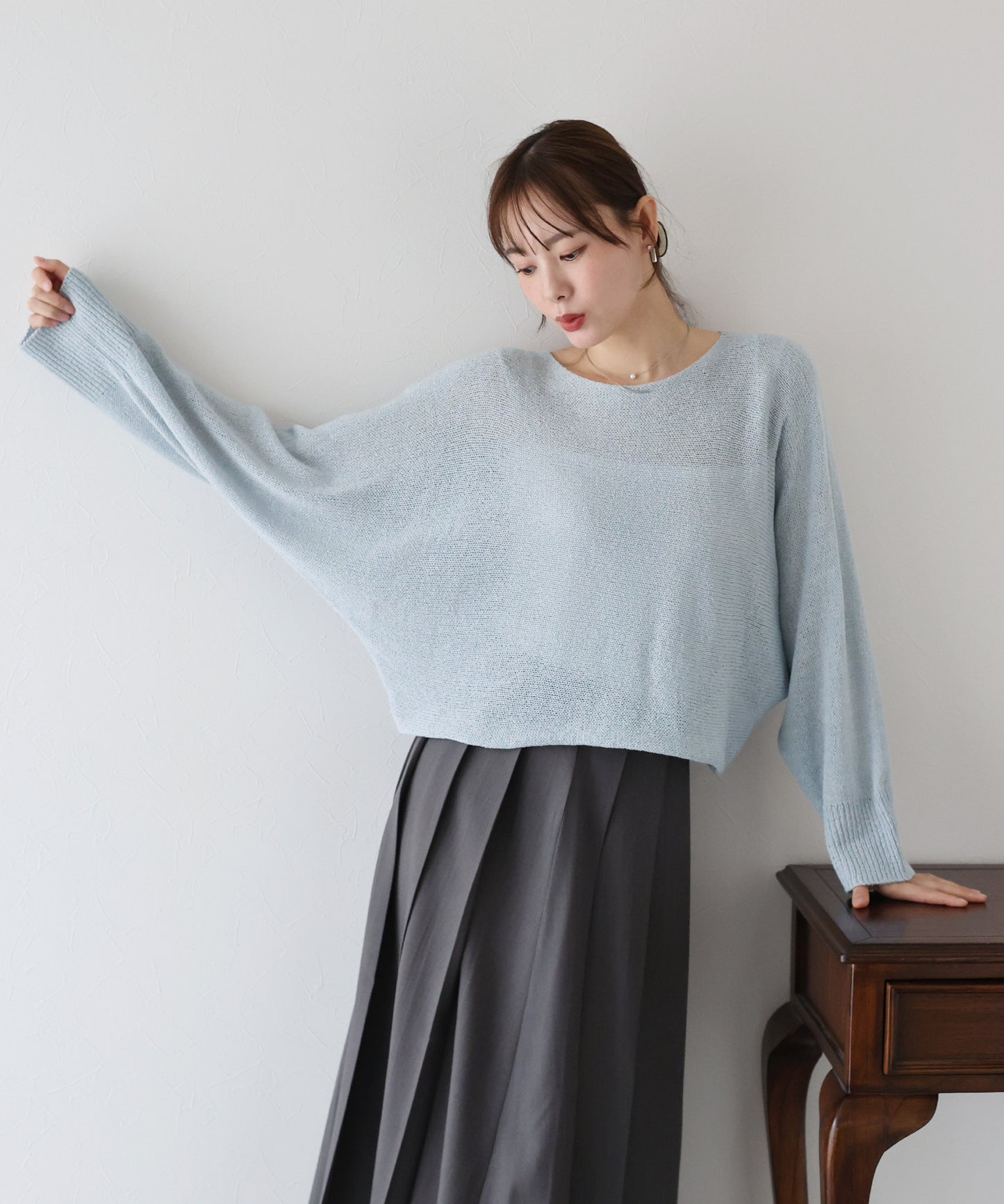 【TIME SALE】メッシュドルマンニット