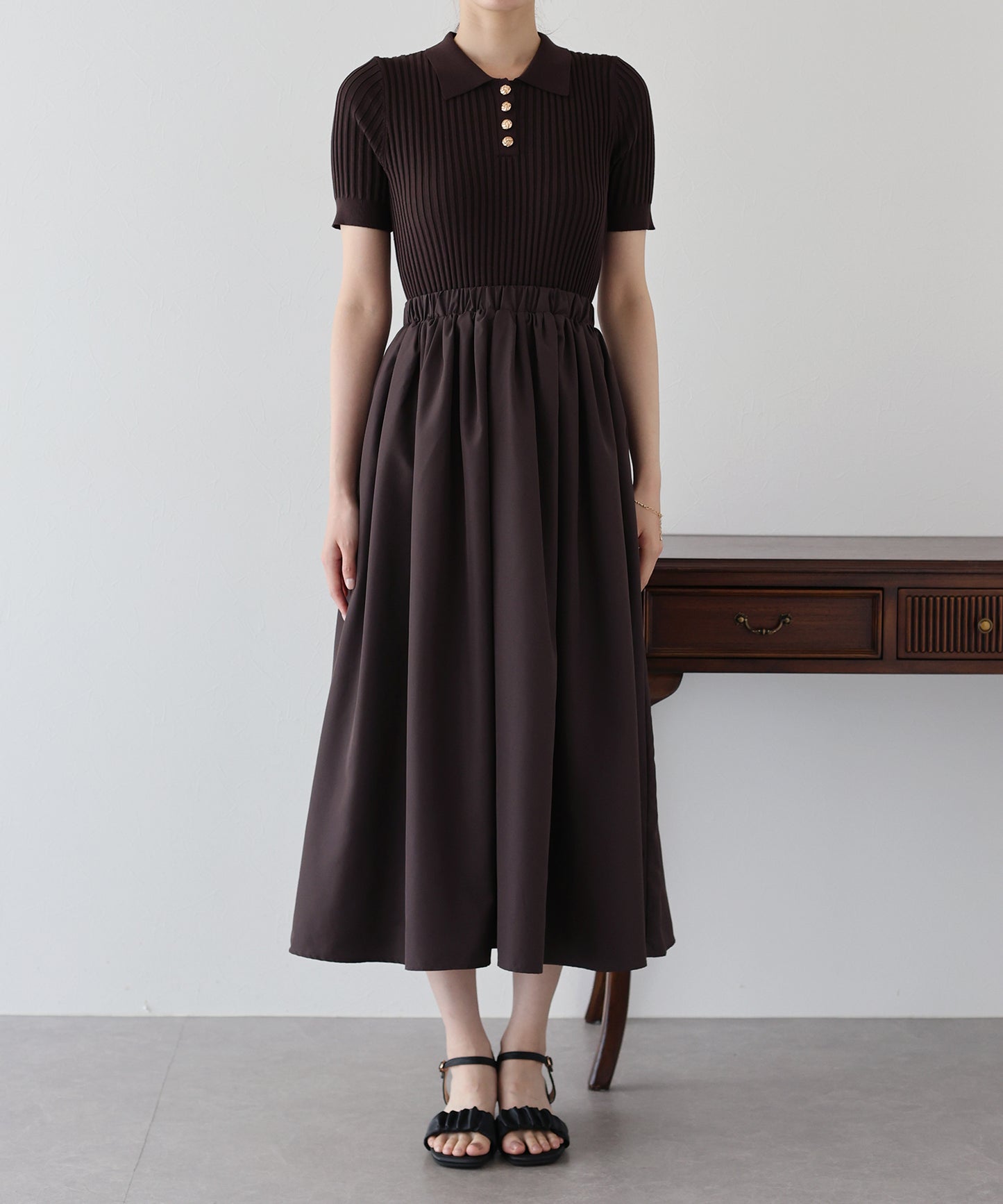 【SALE】ポロニットドッキングワンピース