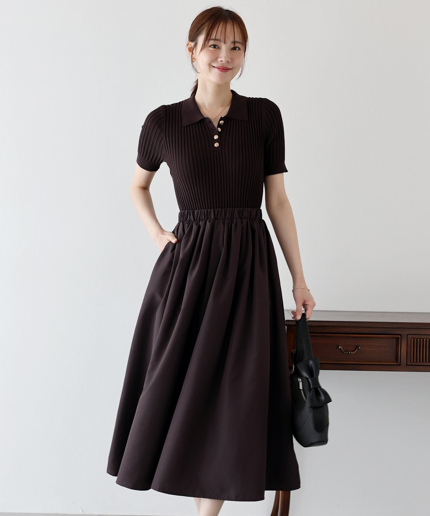 【SALE】ポロニットドッキングワンピース