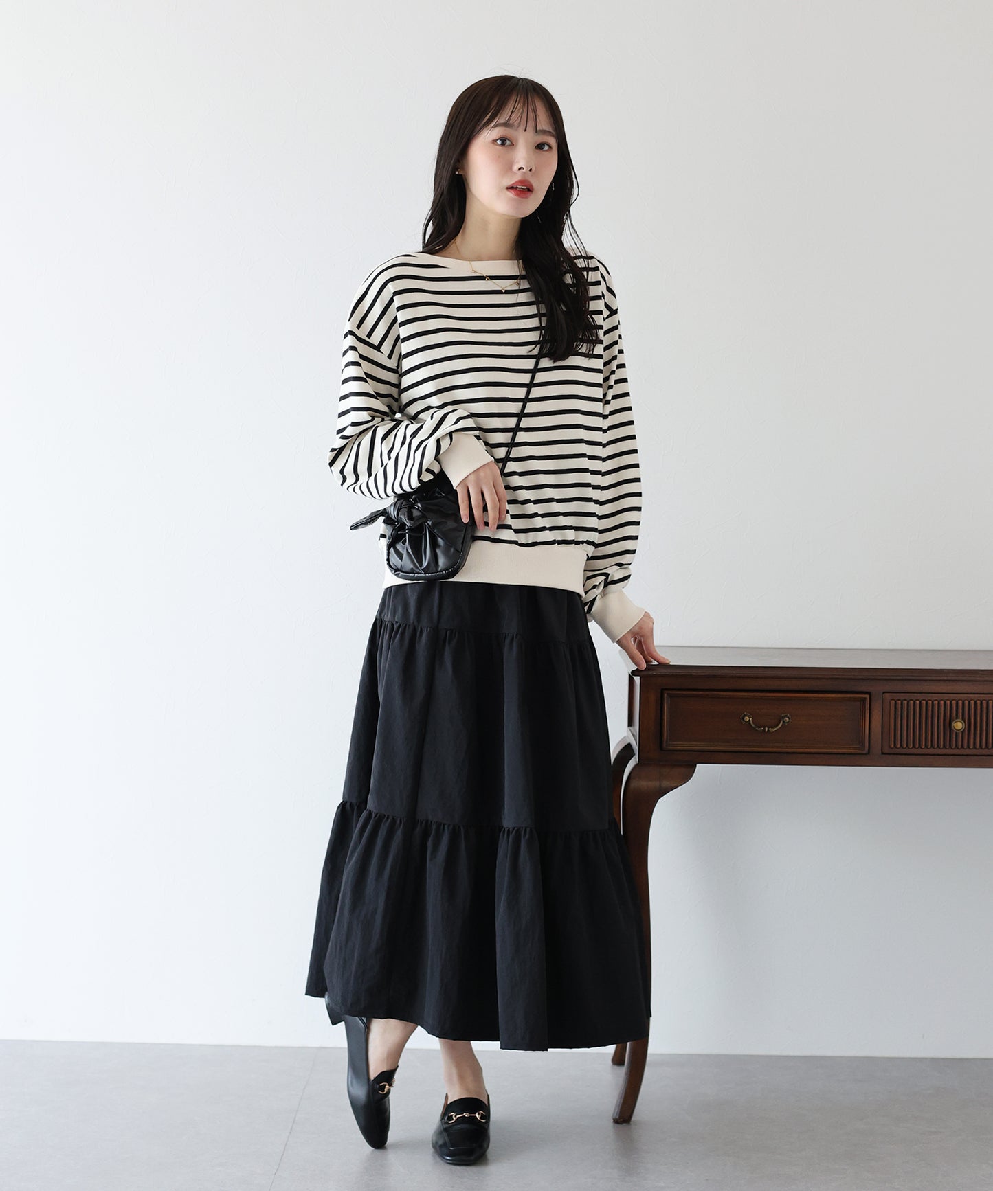 【SALE】ナイロンティアードスカート