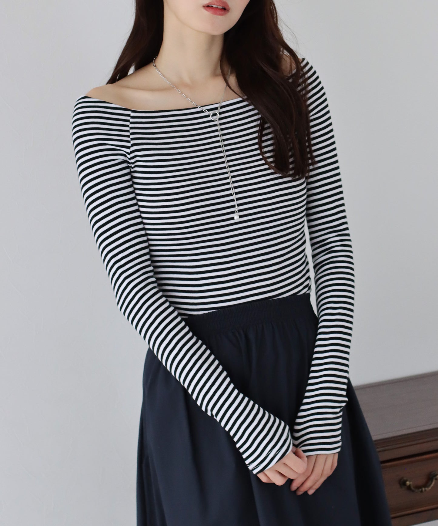 オフショルボーダーTシャツ【ネコポス】