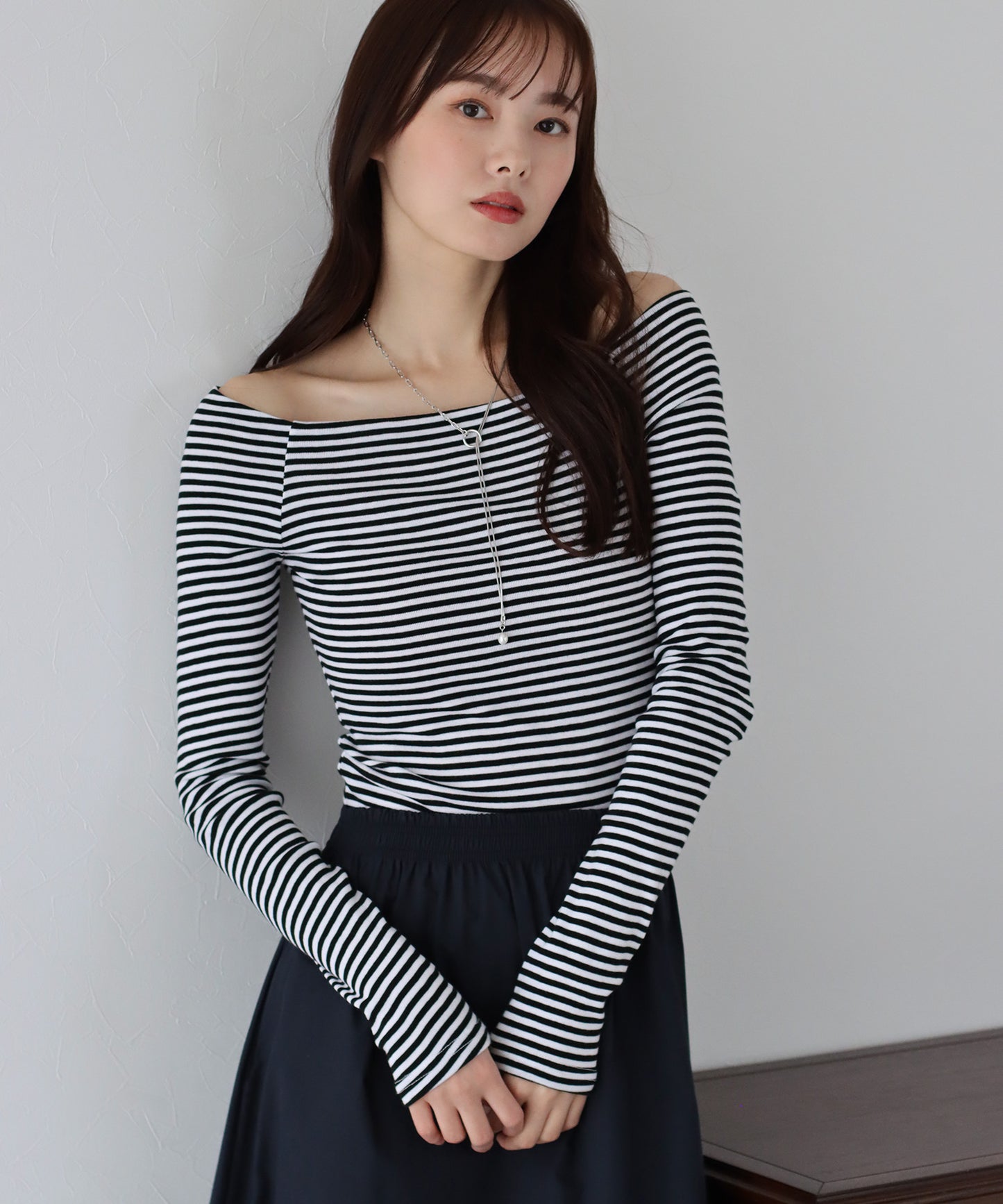 オフショルボーダーTシャツ【ネコポス】