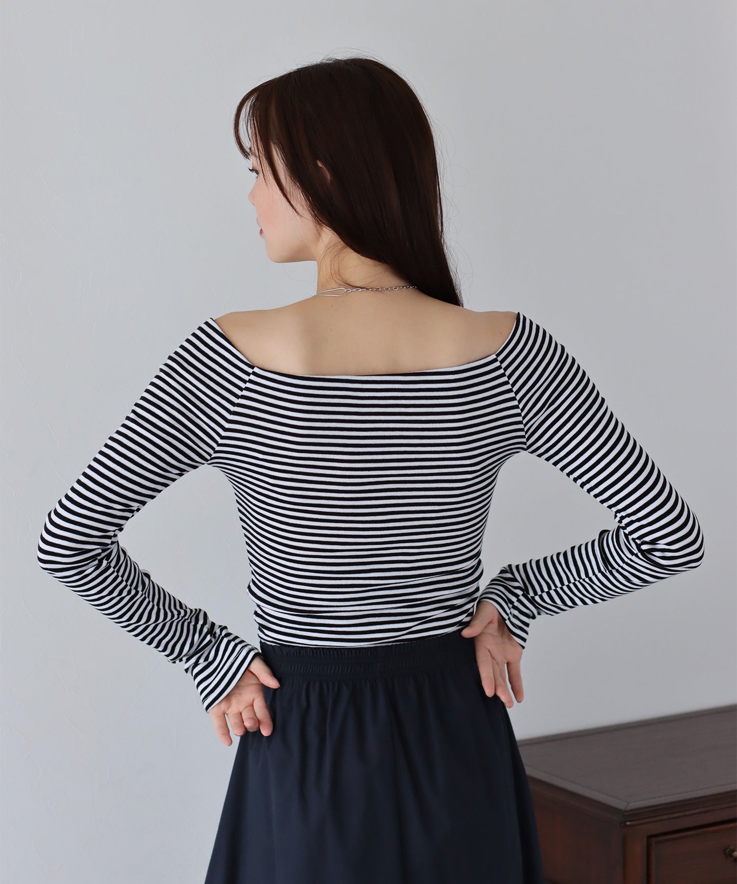 オフショルボーダーTシャツ【ネコポス】