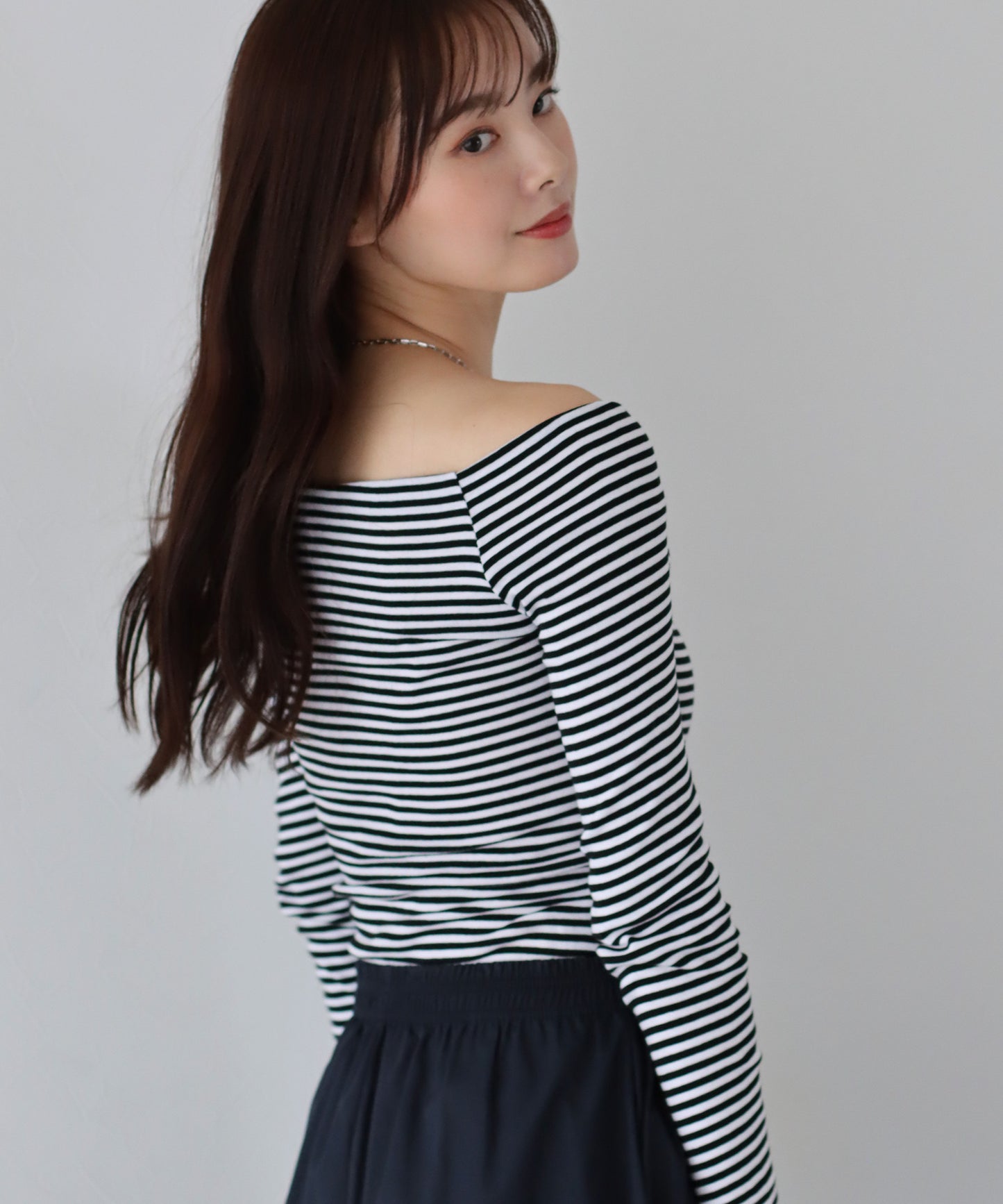 オフショルボーダーTシャツ【ネコポス】