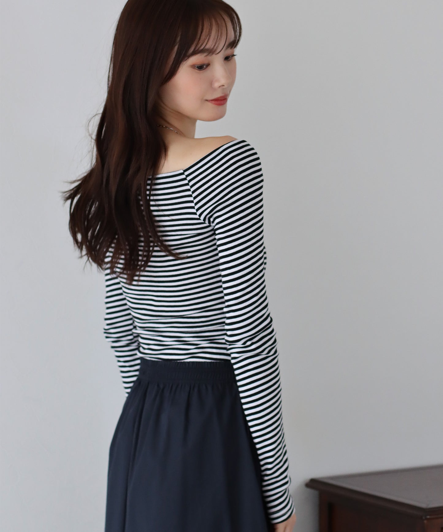 オフショルボーダーTシャツ【ネコポス】