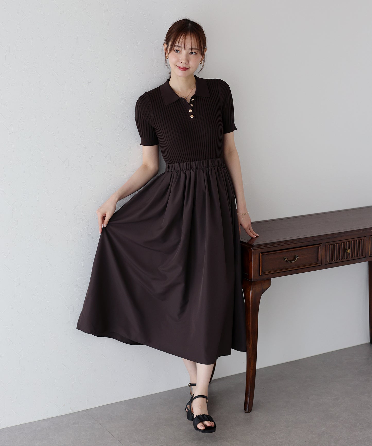 【SALE】ポロニットドッキングワンピース