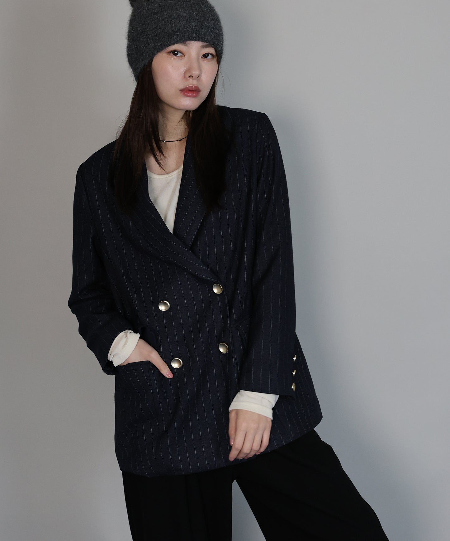 【早割5%OFF】ピンストライプテーラードジャケット