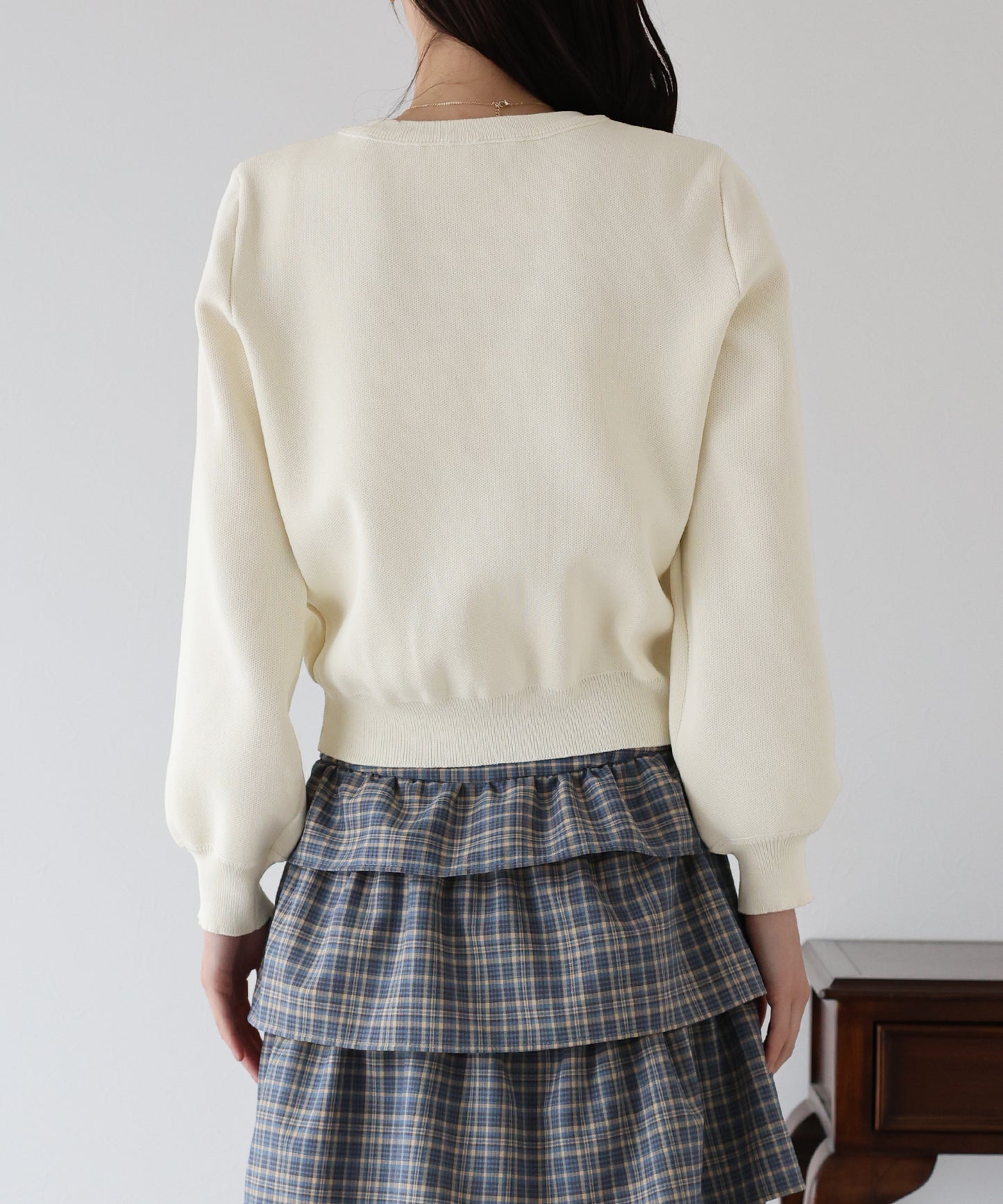 【SALE】ぷっくりハートボタンポリニットカーディガン