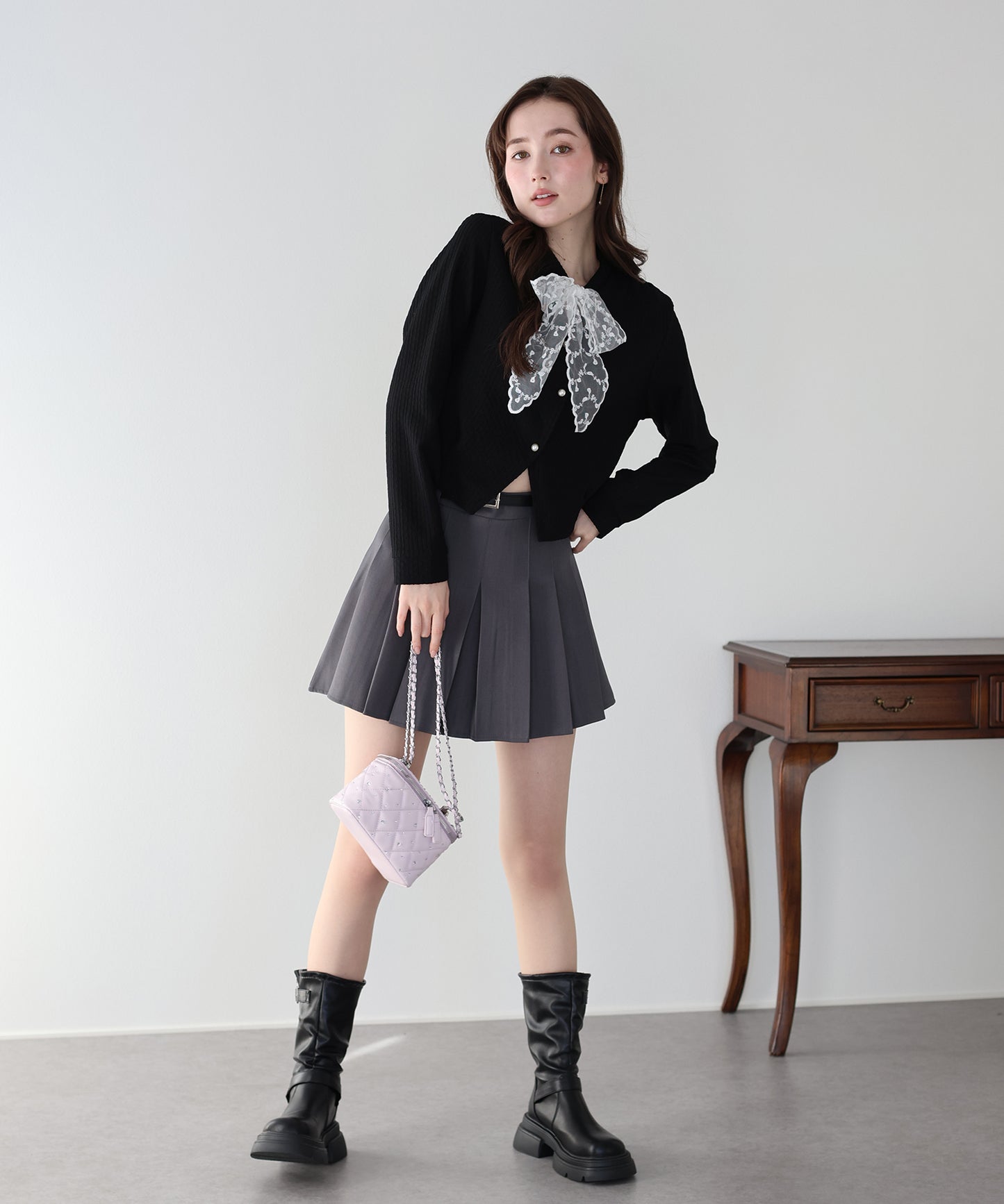 ネックレースリボンカーディガン【ネコポス】