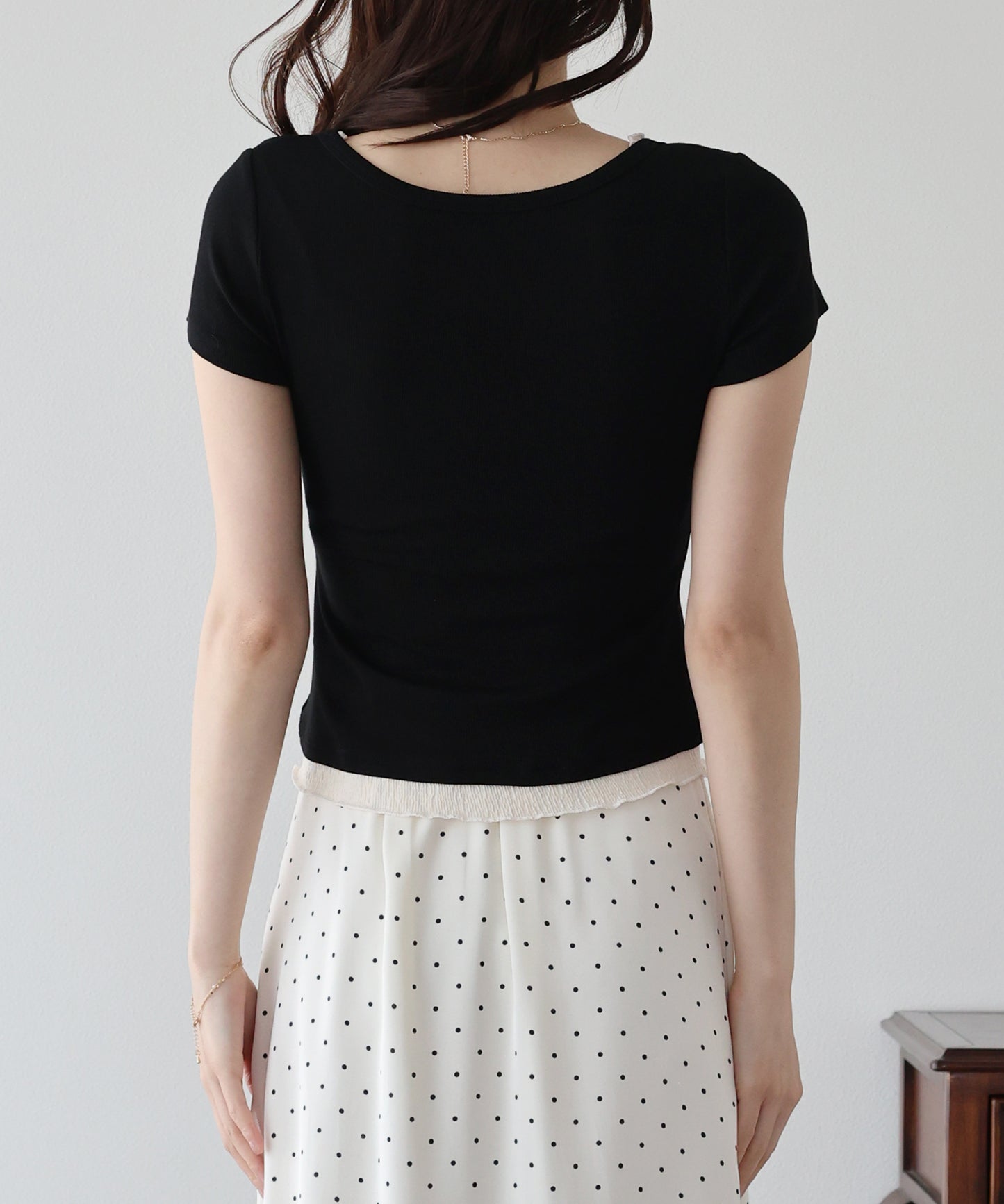 【早割5%OFF】ギャザーリボンレイヤードTシャツ【メール便】